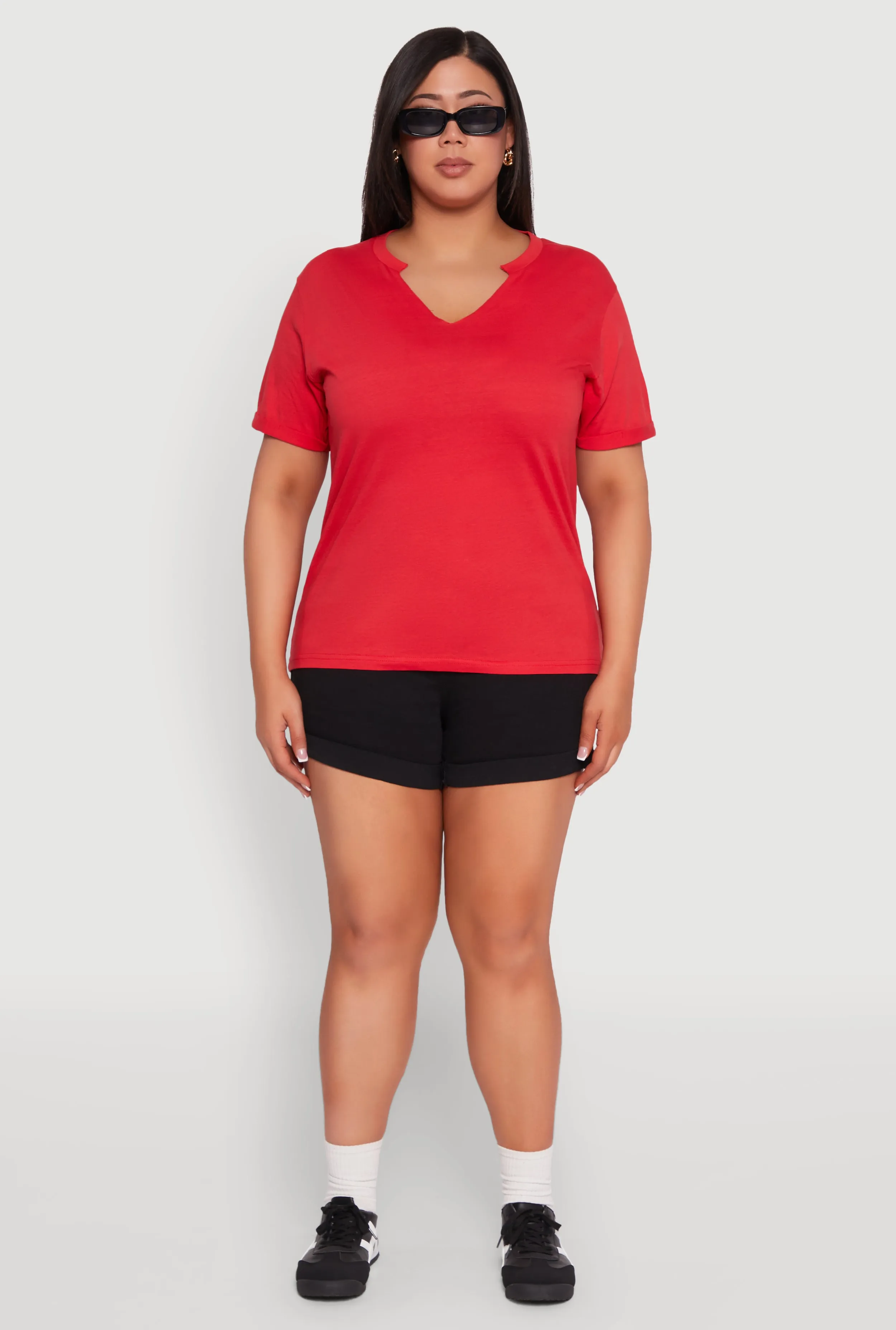 Plus Size Notch Neck T Shirt sold by Rainbow product image thumbnail 3