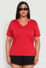 Plus Size Notch Neck T Shirt sold by Rainbow