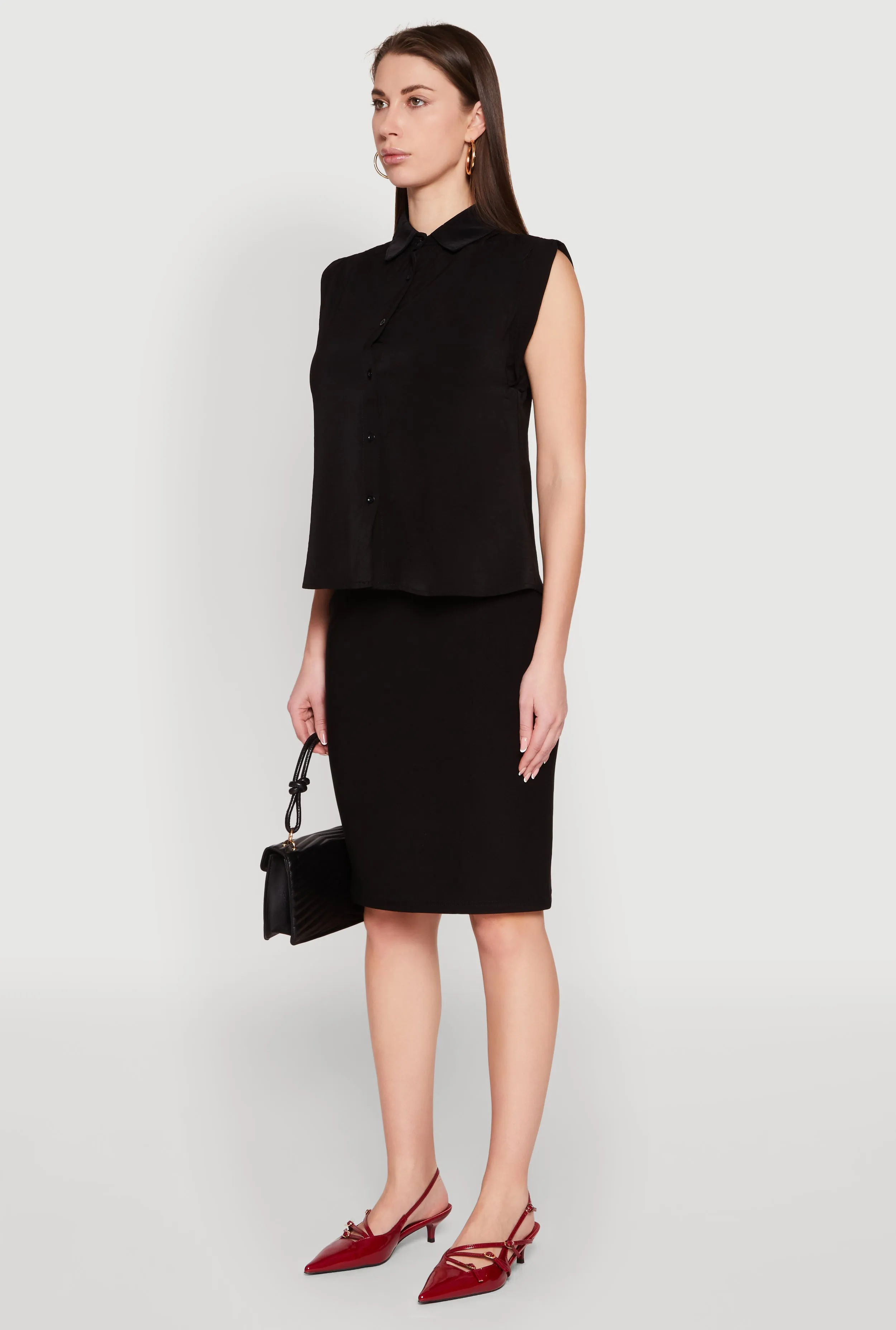 Cap Sleeve Button Front Shirt sold by Rainbow product image thumbnail 5