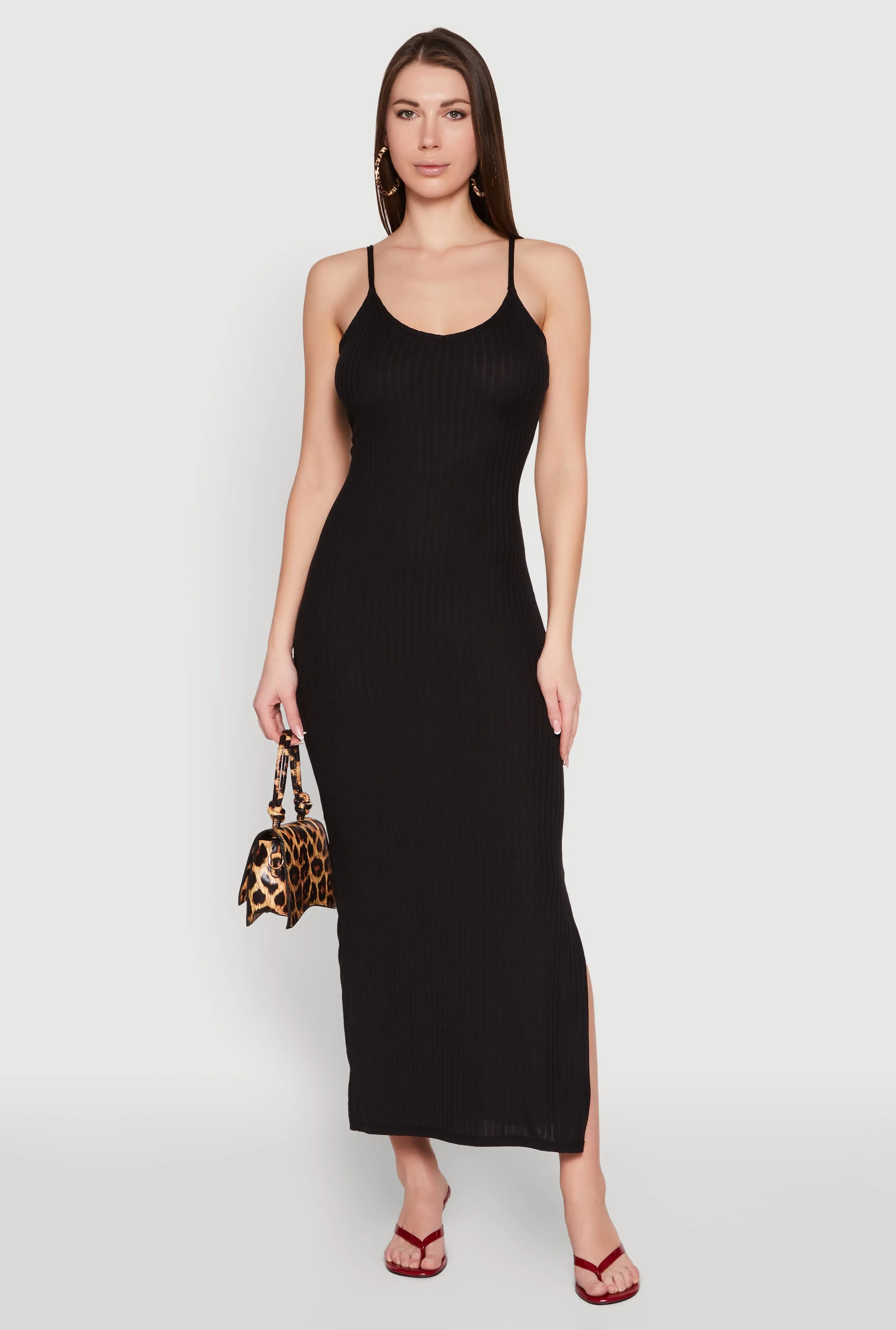 Ribbed Knit Cami Maxi Dress sold by Rainbow