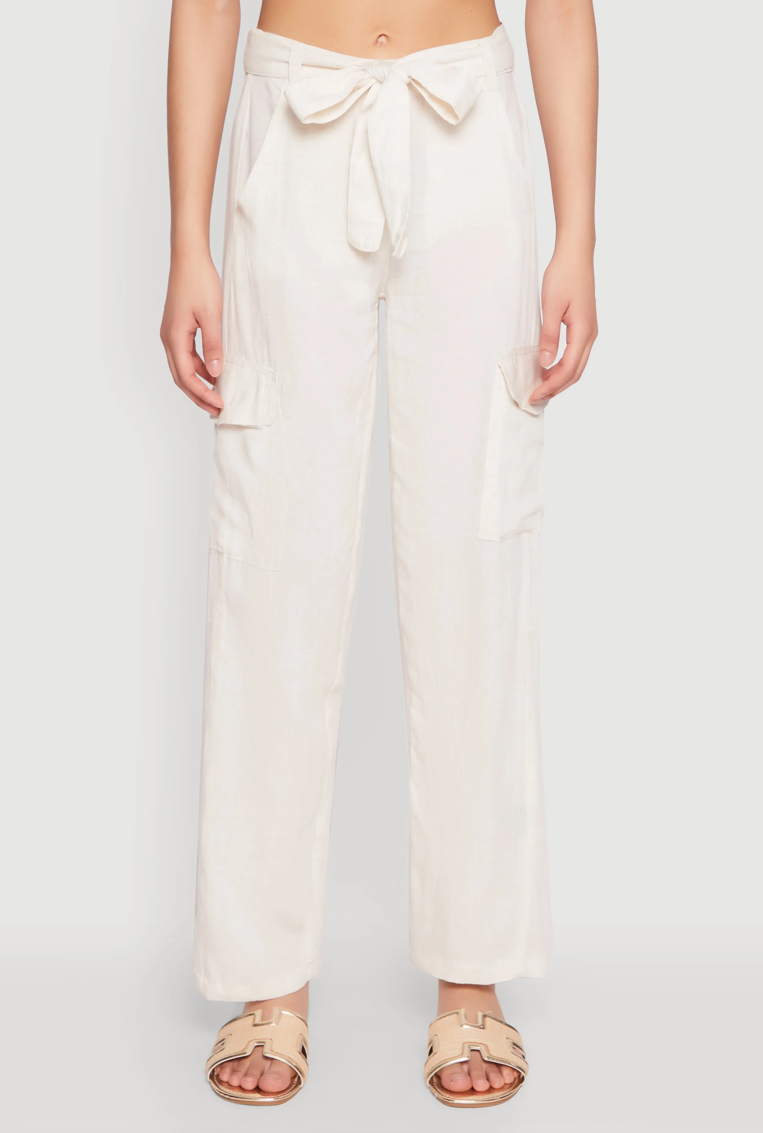 Tie Waist Belted Cargo Pants sold by Rainbow product image thumbnail 5