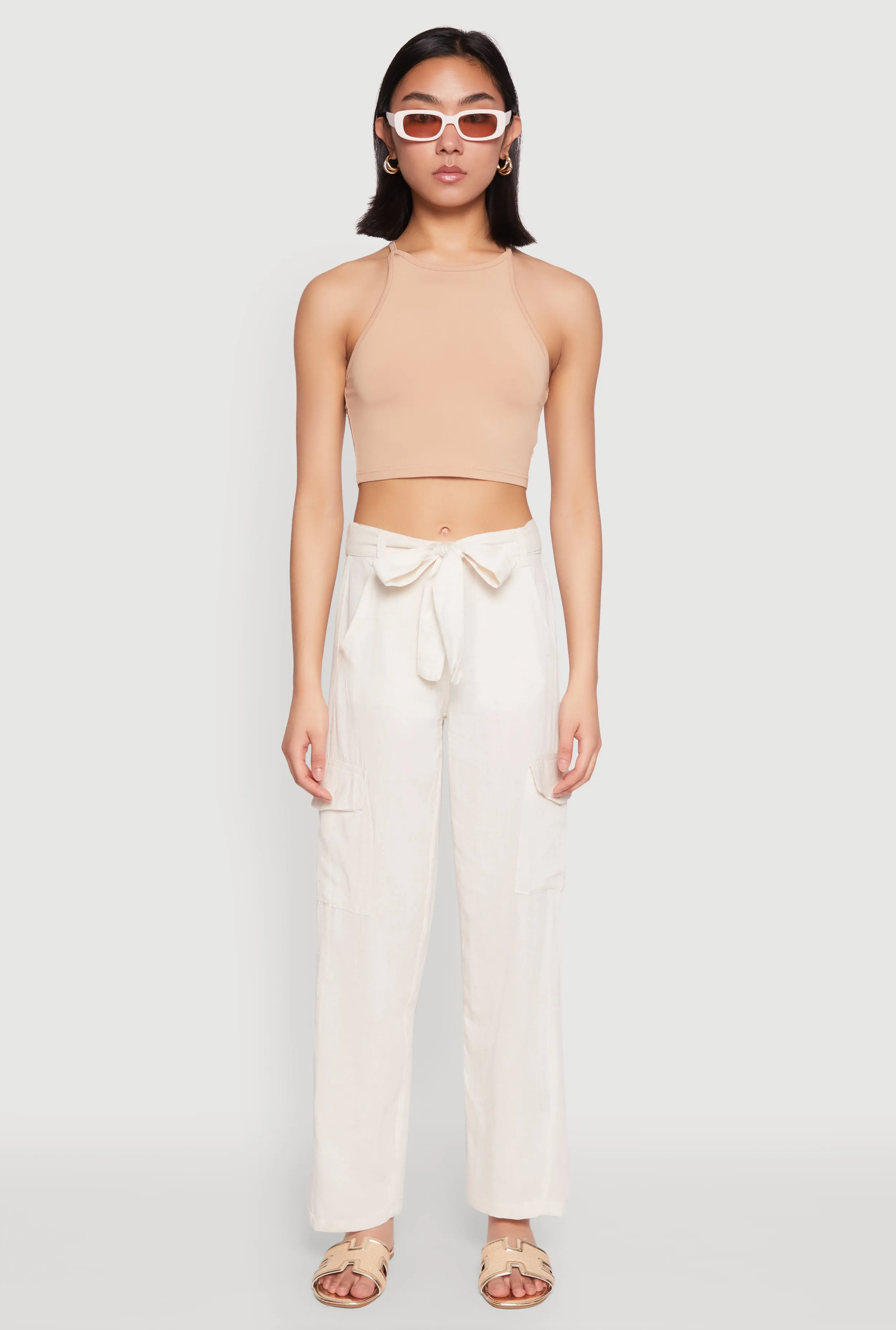 Tie Waist Belted Cargo Pants sold by Rainbow product image thumbnail 2