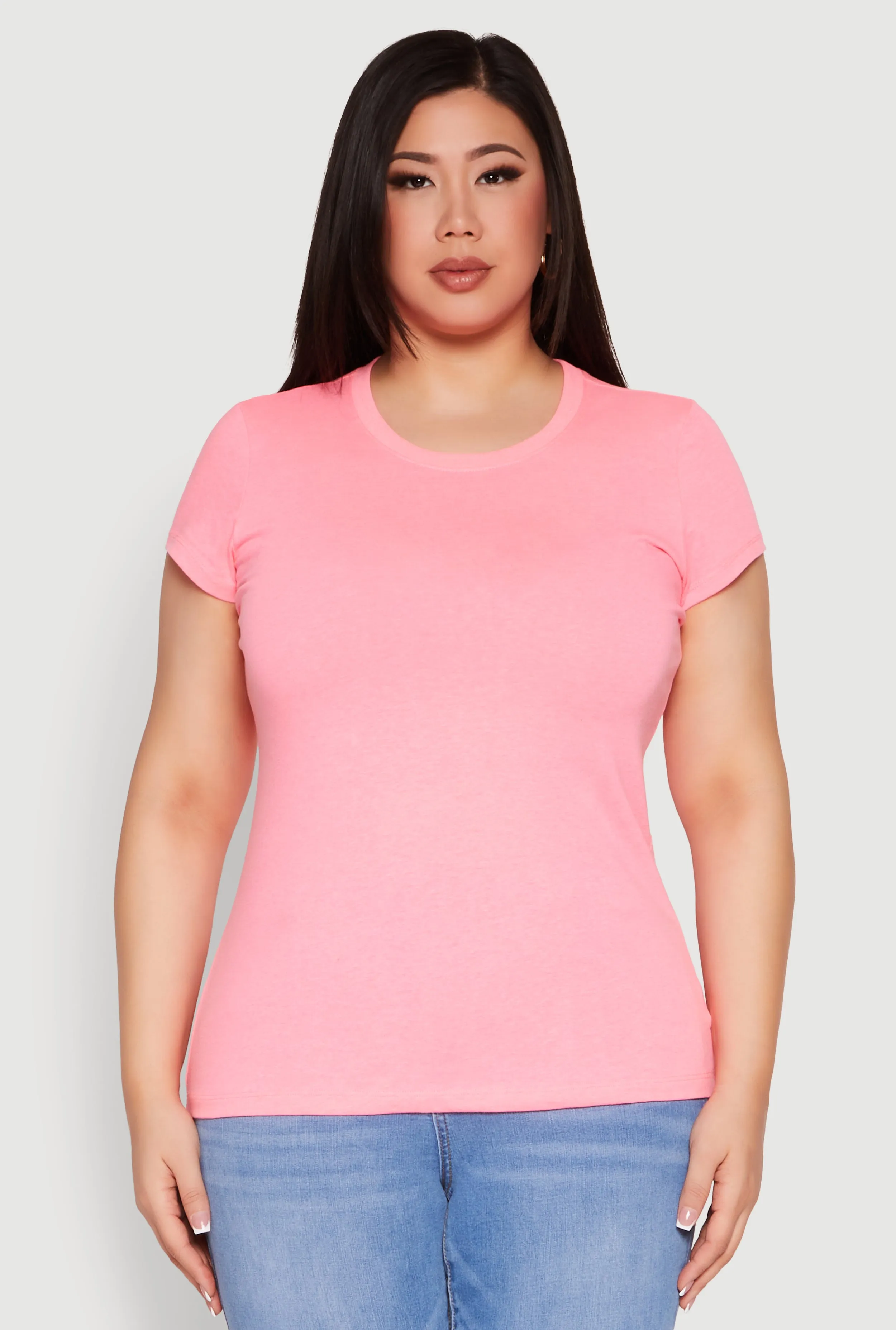 Plus Size Basic Crew Neck Tee sold by Rainbow product image thumbnail 2