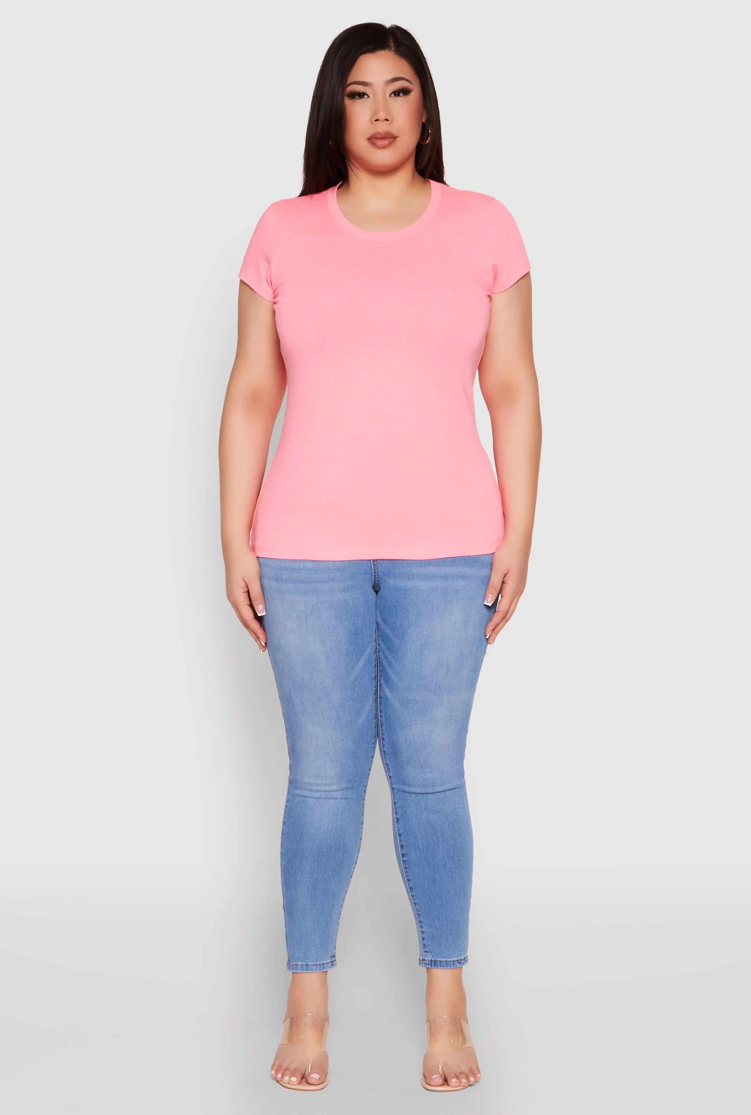 Plus Size Basic Crew Neck Tee sold by Rainbow