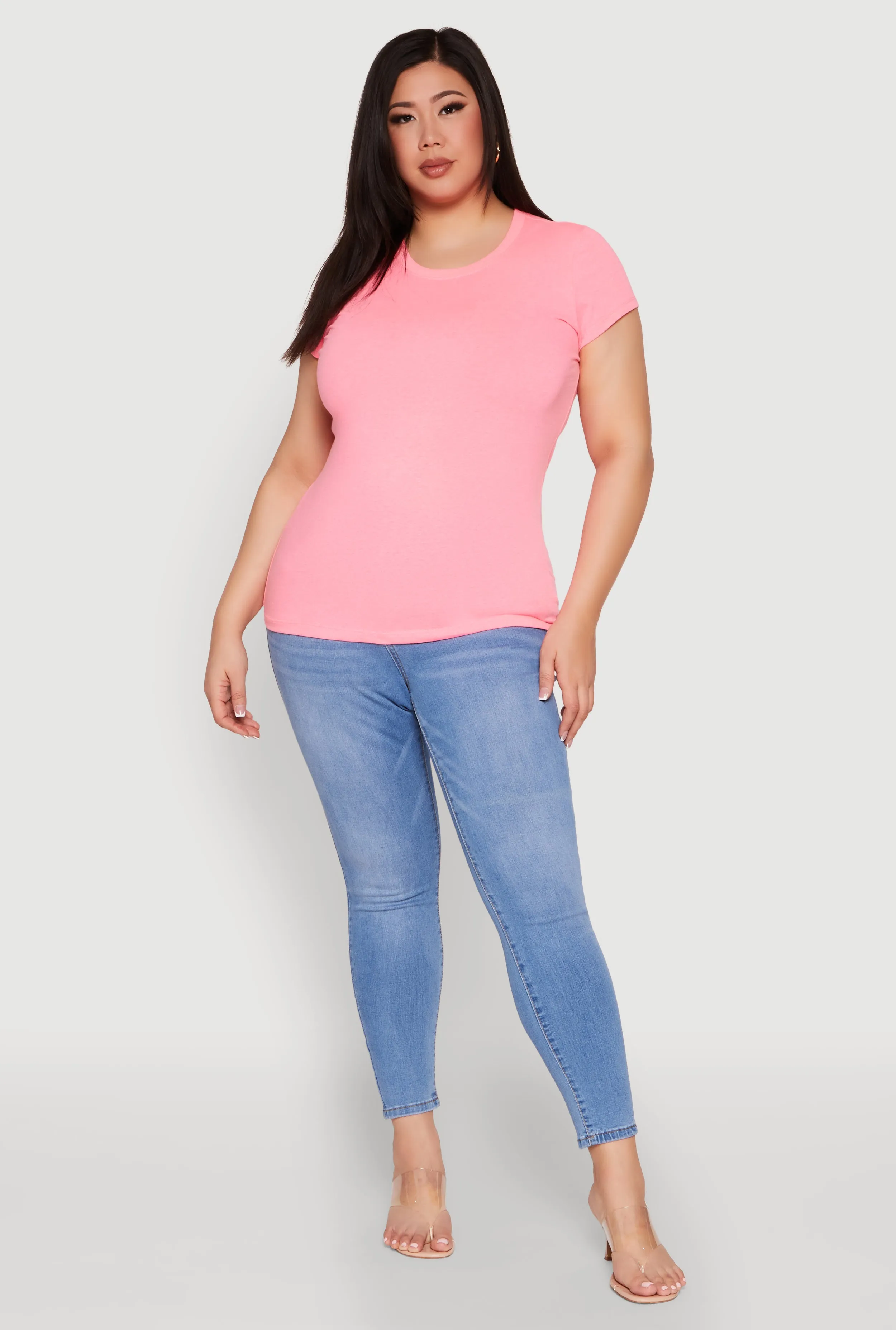 Plus Size Basic Crew Neck Tee sold by Rainbow product image thumbnail 3