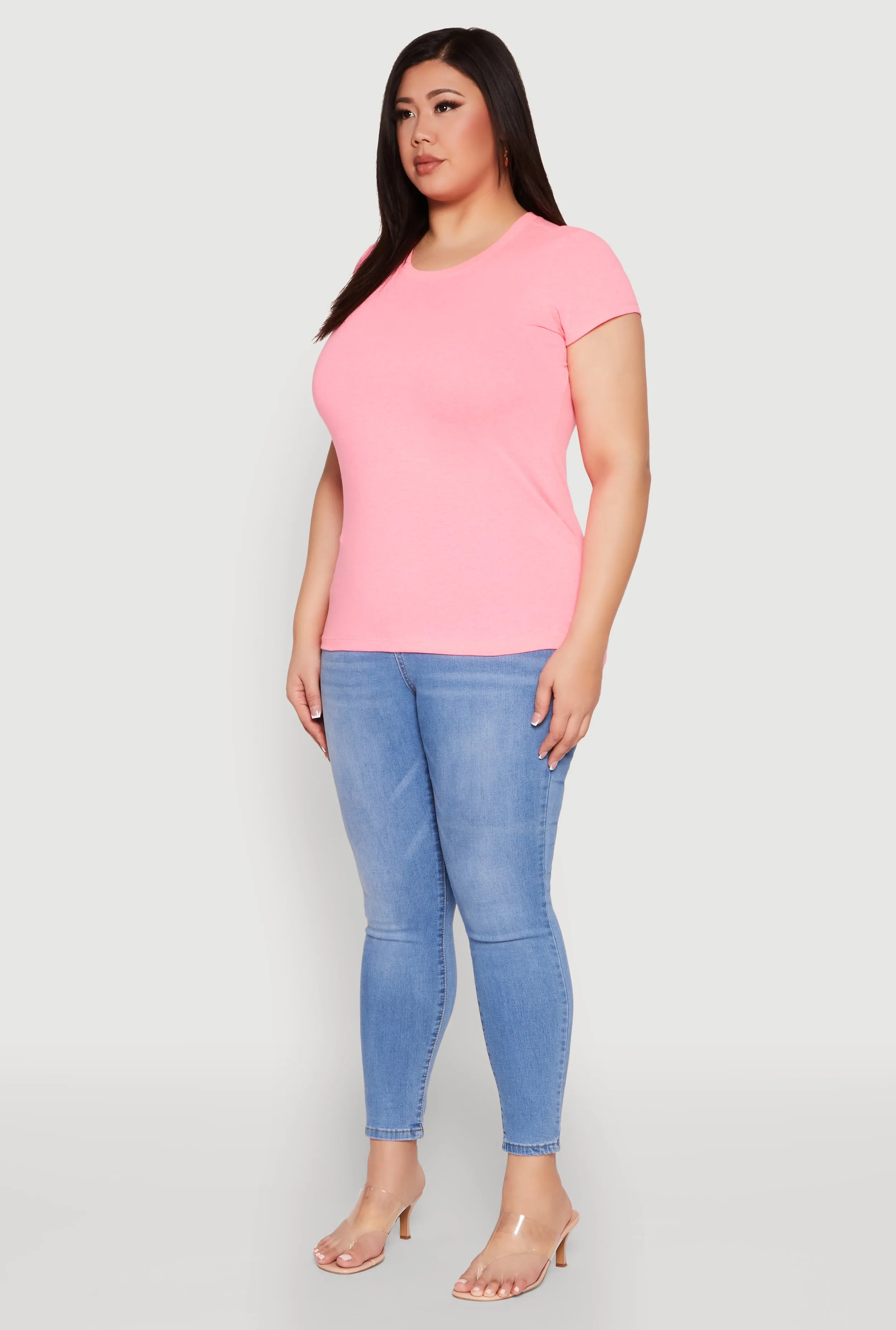 Plus Size Basic Crew Neck Tee sold by Rainbow product image thumbnail 5