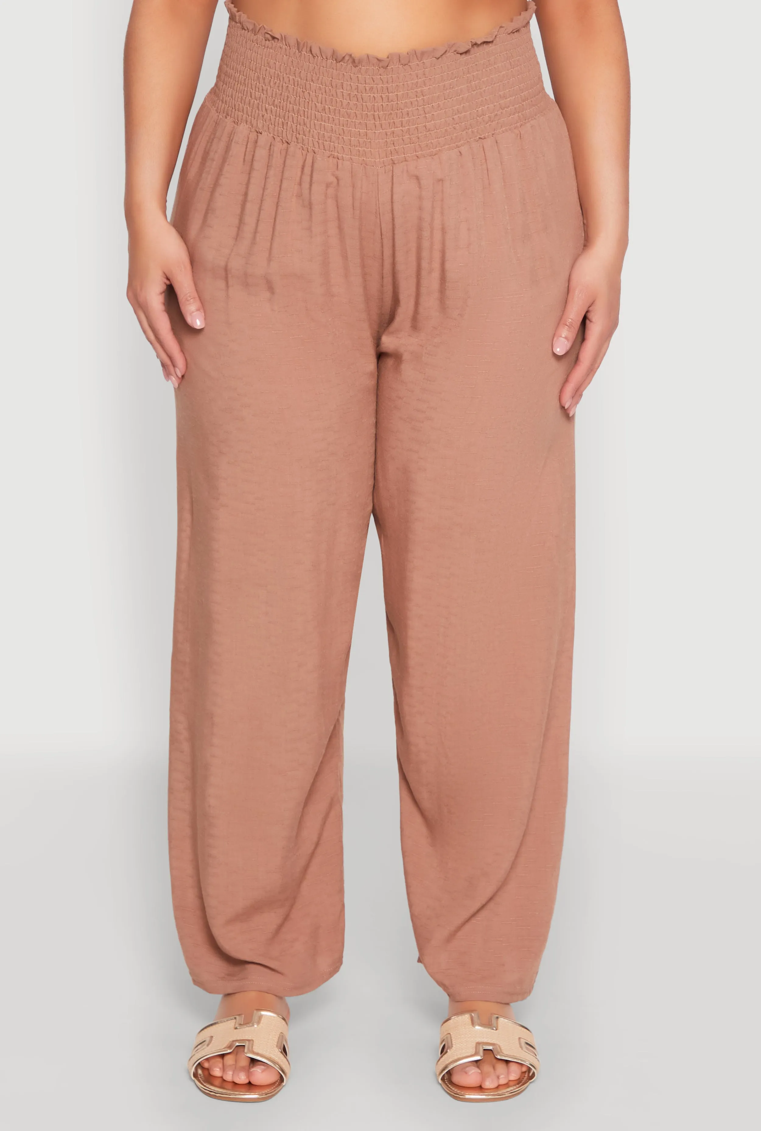 Plus Size Smocked High Waisted Pants sold by Rainbow product image thumbnail 5