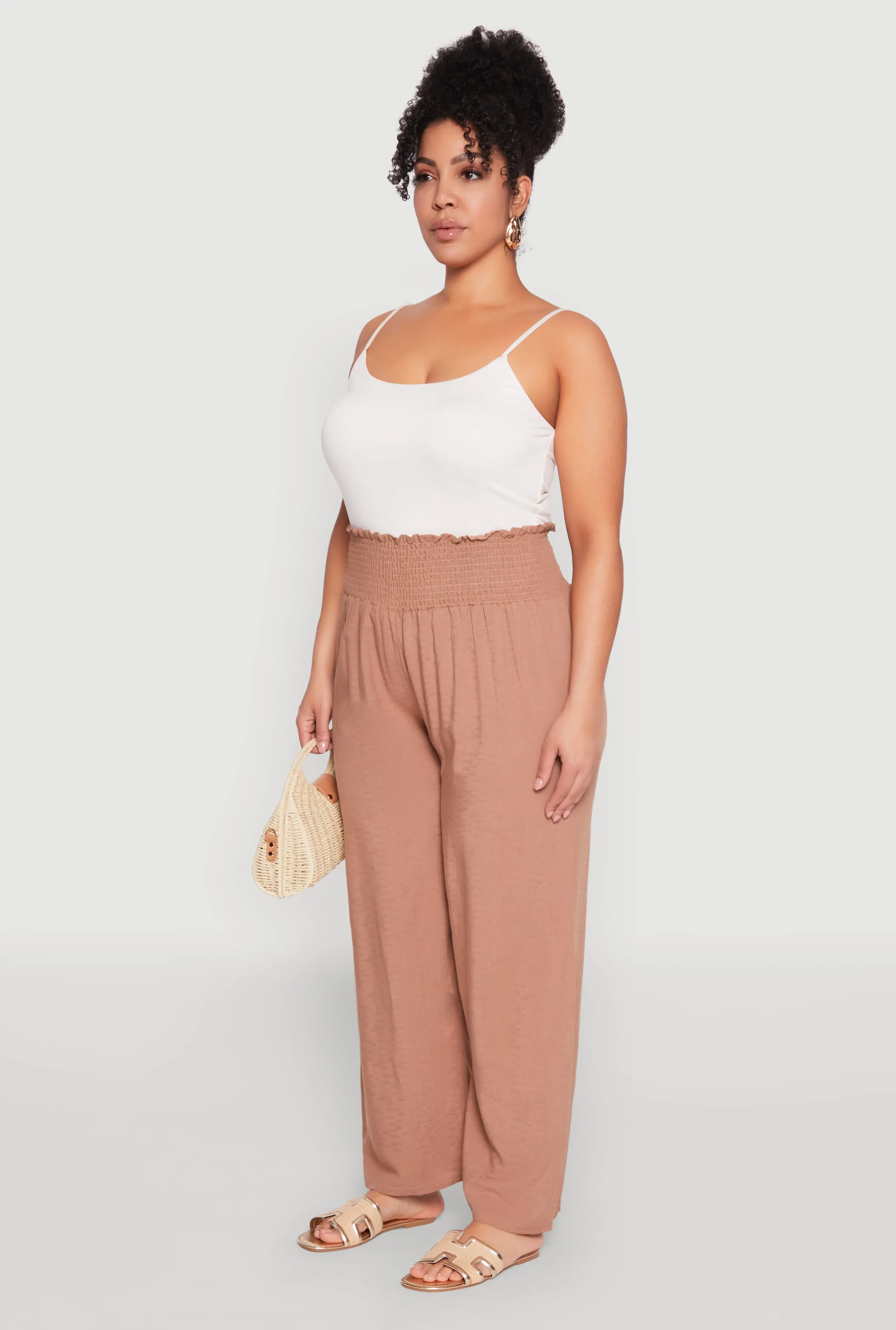 Plus Size Smocked High Waisted Pants sold by Rainbow product image thumbnail 3