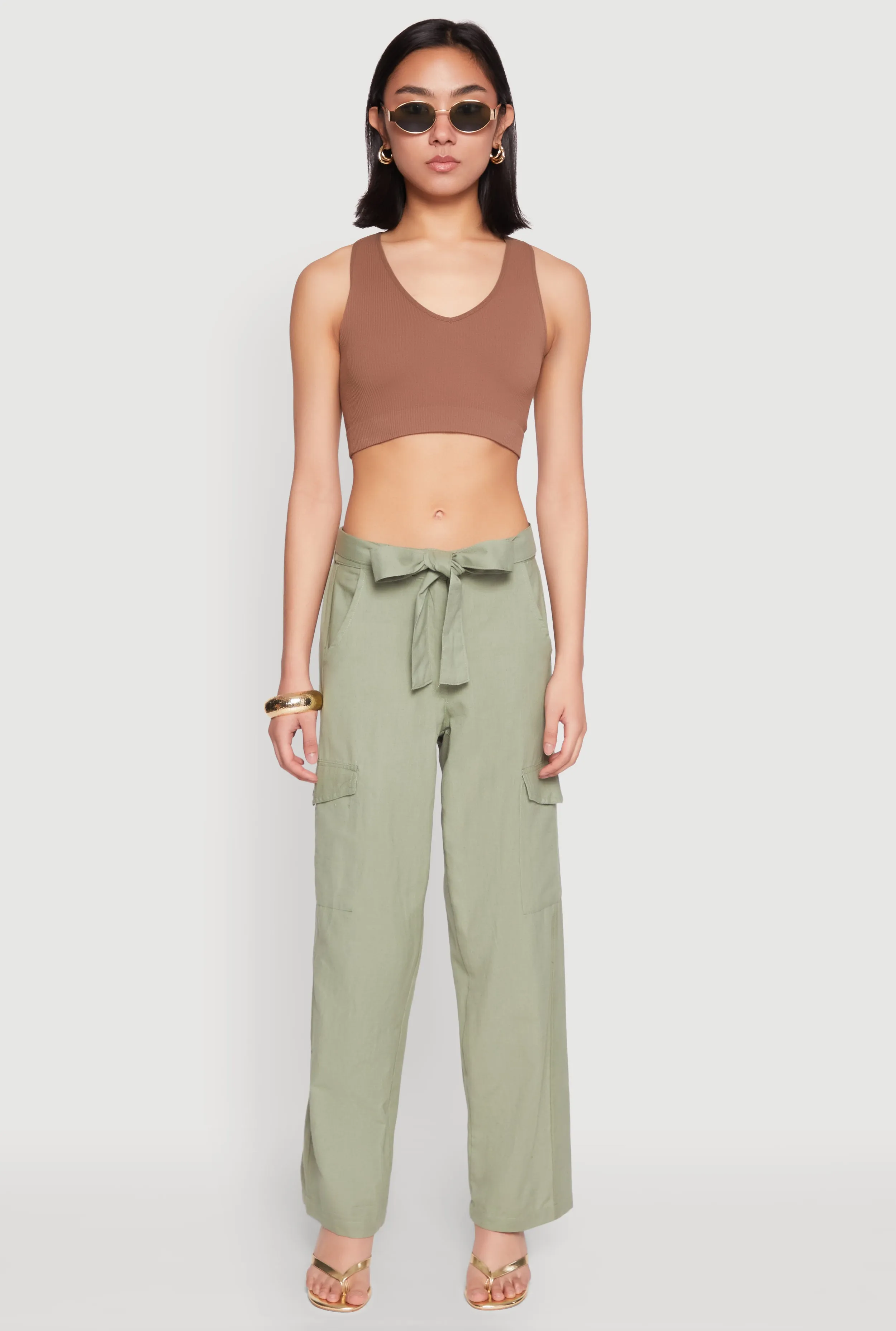 Tie Waist Belted Cargo Pants sold by Rainbow product image thumbnail 2