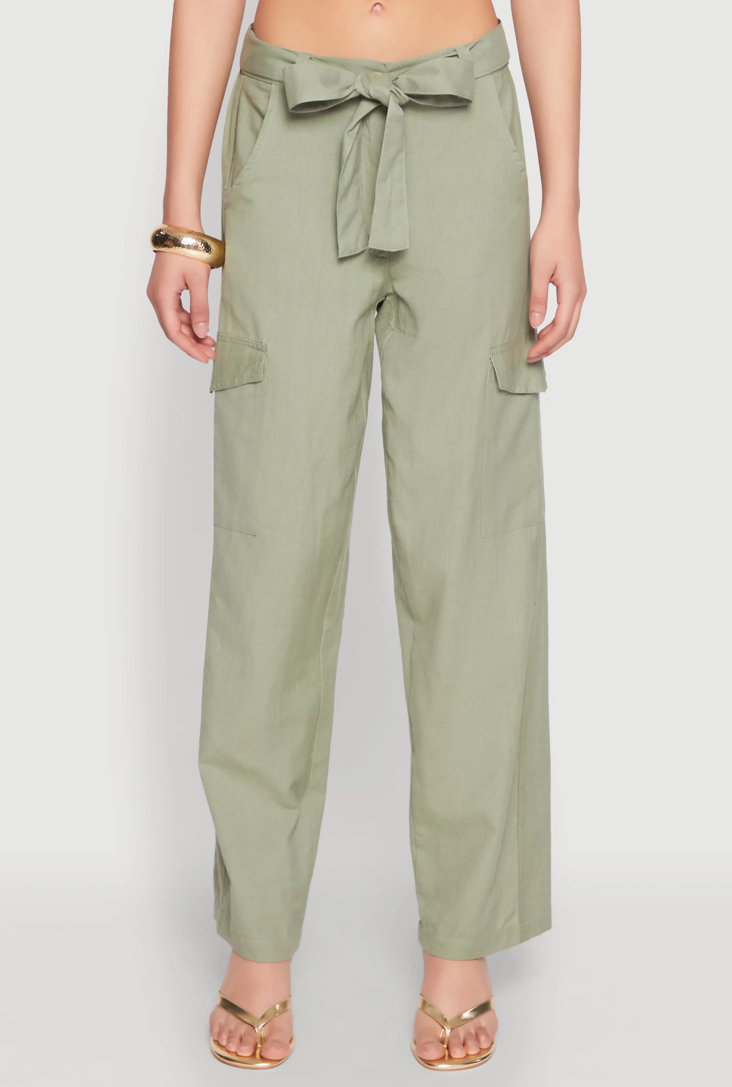 Tie Waist Belted Cargo Pants sold by Rainbow product image thumbnail 5