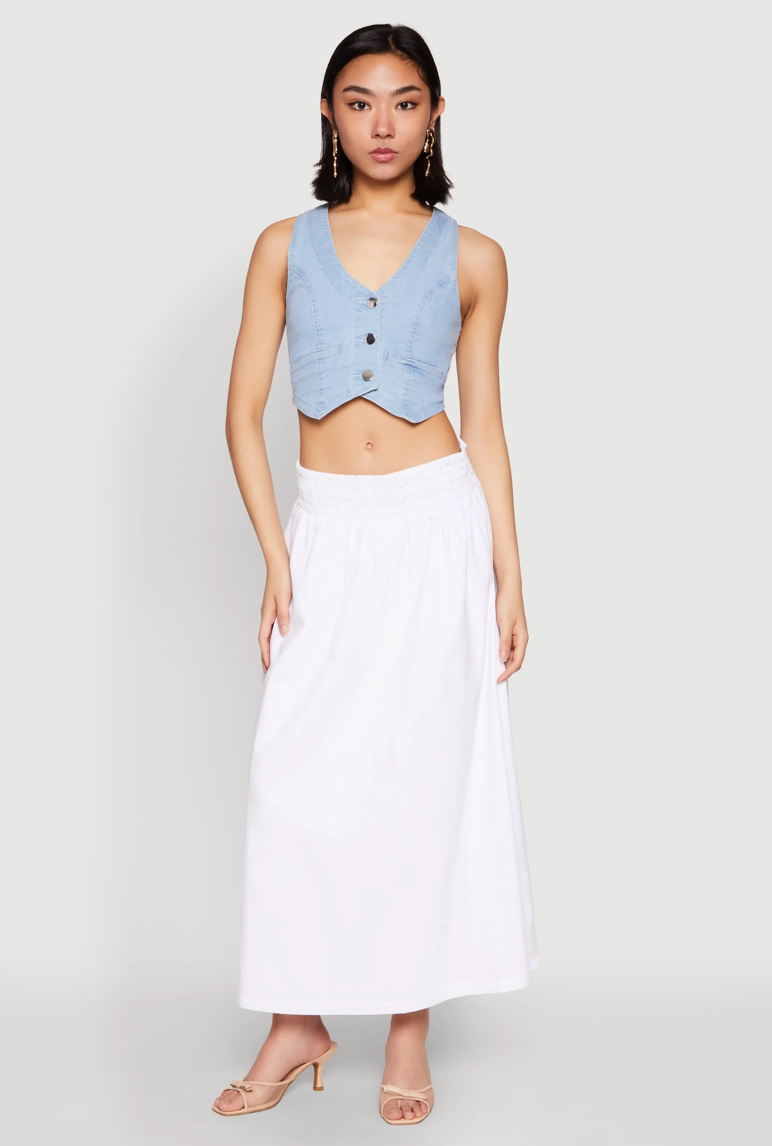 Haute Monde High Waist Midi Skirt sold by Rainbow