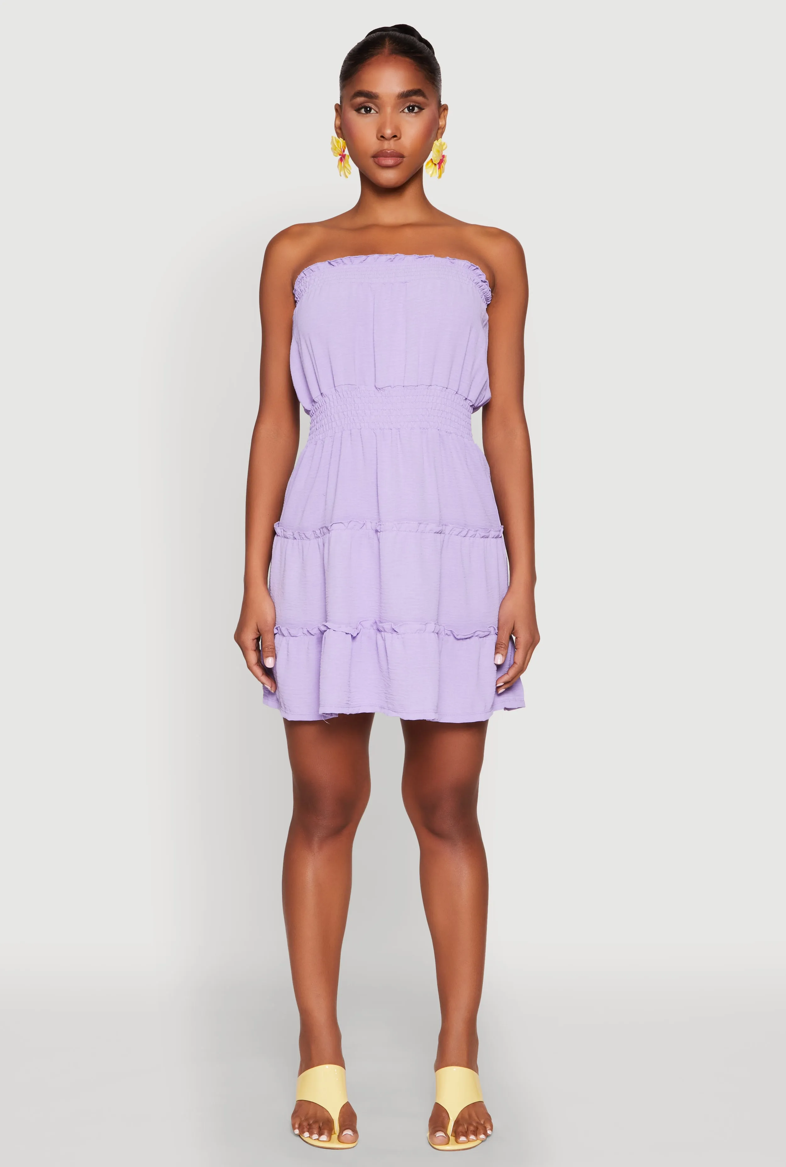 Strapless Smocked Tiered Mini Dress sold by Rainbow product image thumbnail 2