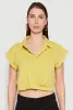Iris Twist Hem Cropped Shirt sold by Rainbow