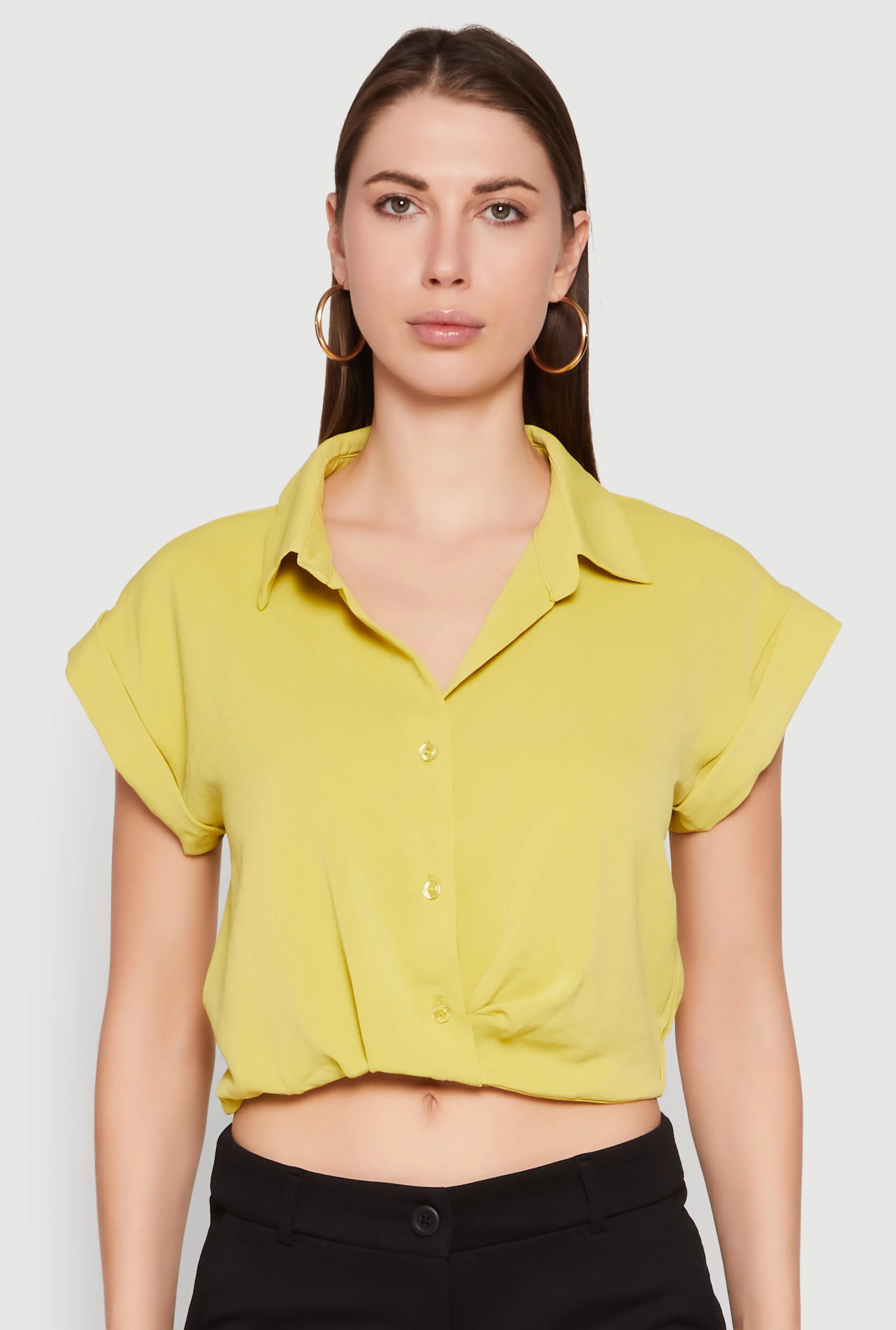 Iris Twist Hem Cropped Shirt sold by Rainbow product image thumbnail 2