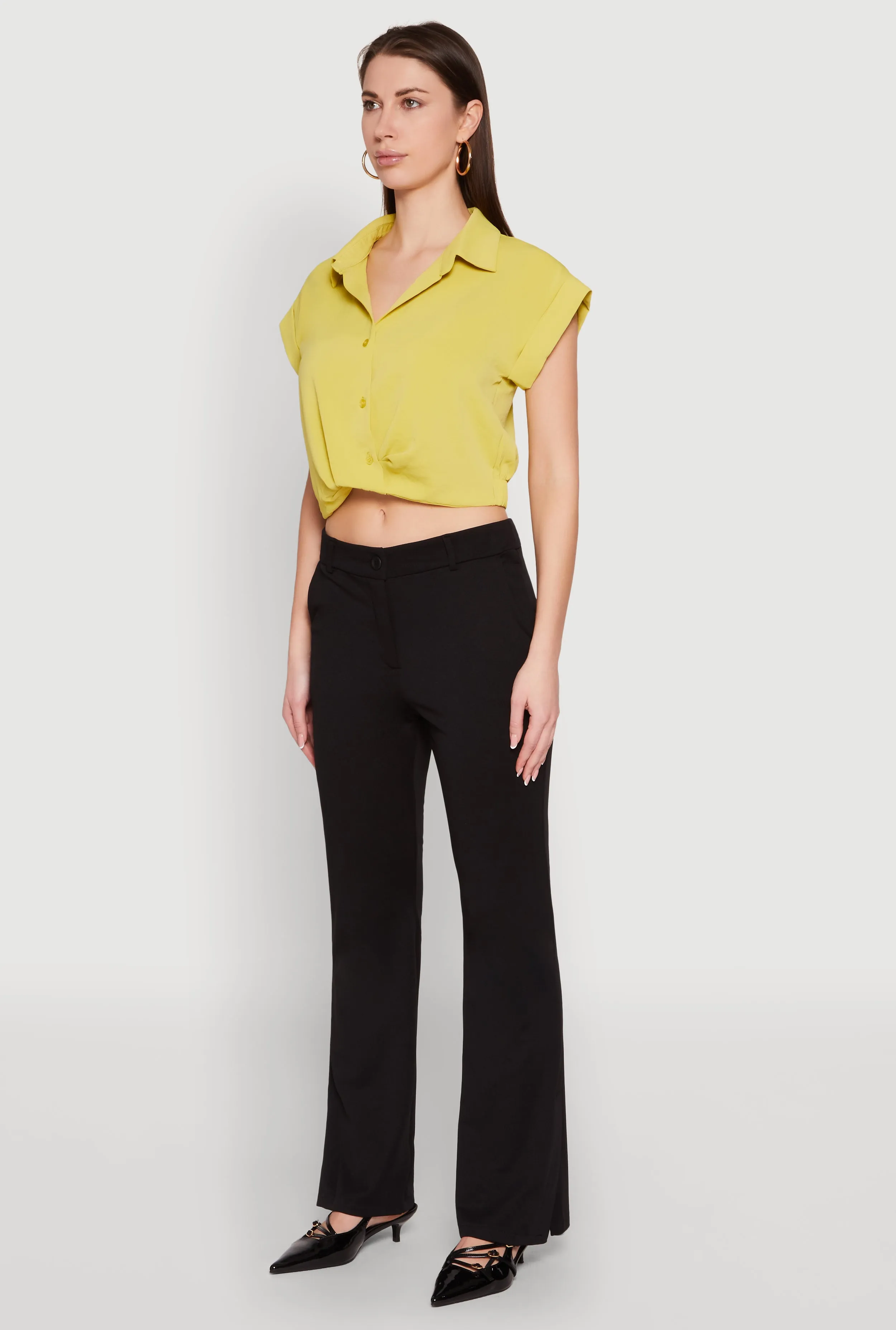 Iris Twist Hem Cropped Shirt sold by Rainbow product image thumbnail 5