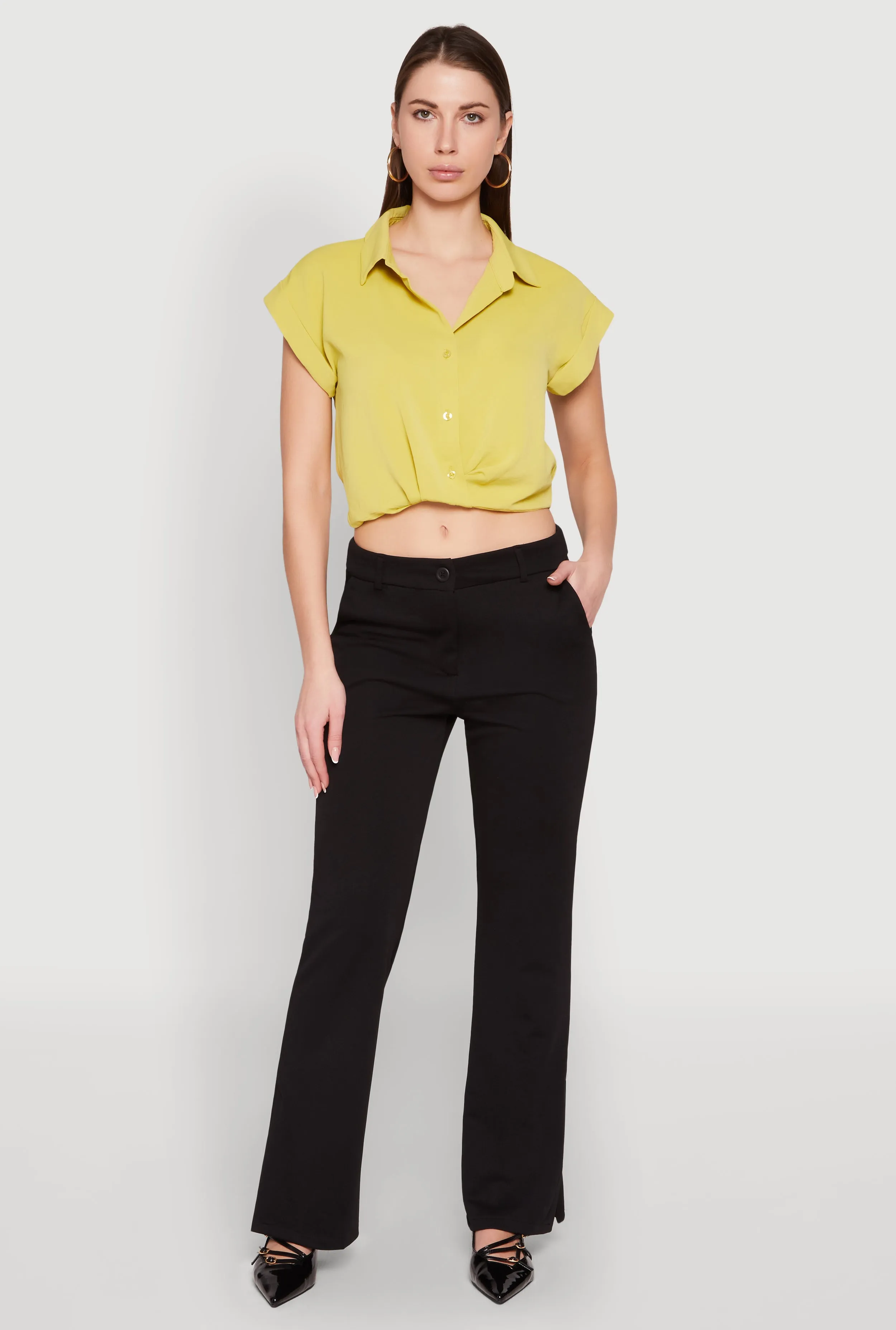 Iris Twist Hem Cropped Shirt sold by Rainbow product image thumbnail 3