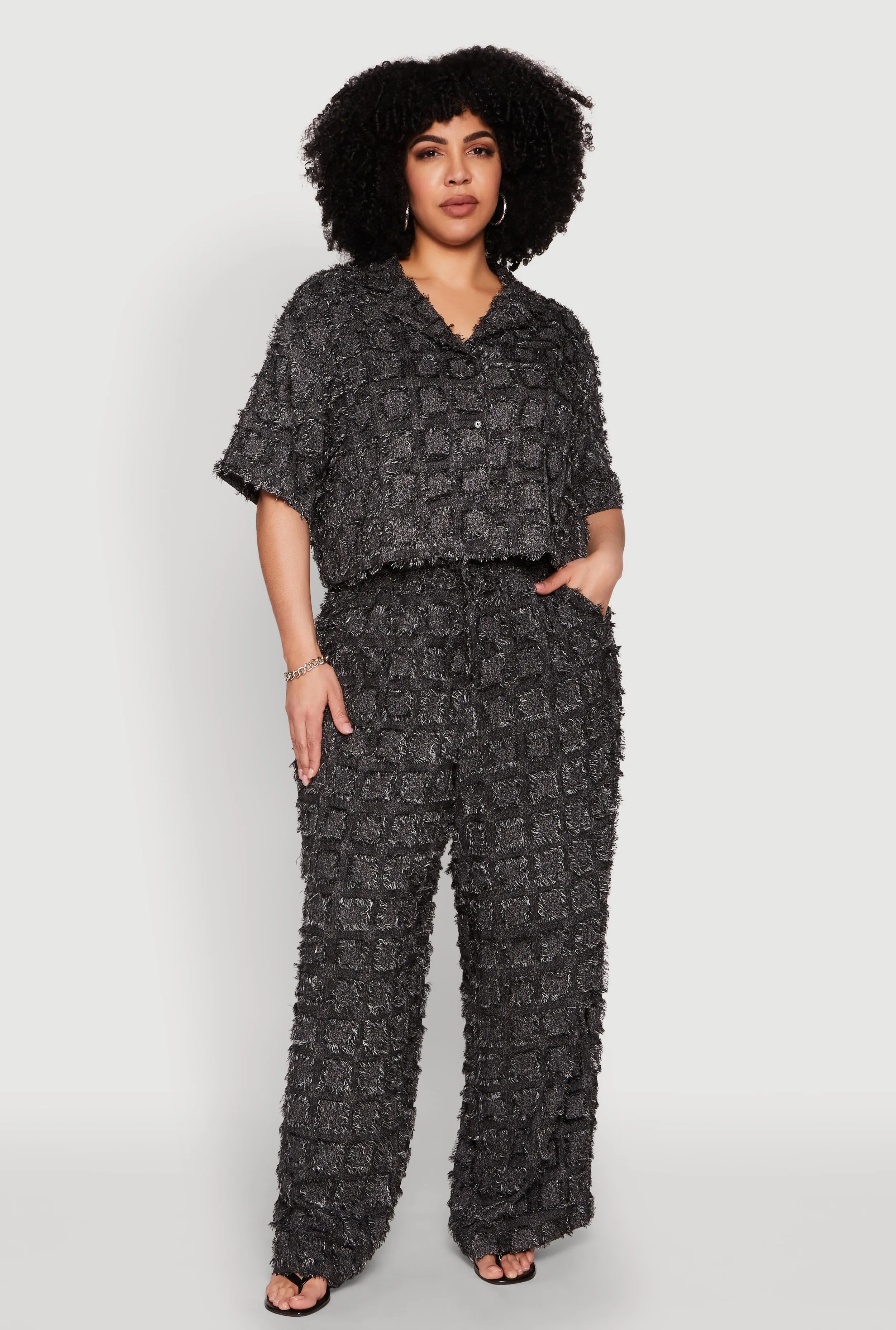 Plus Size Spoon Jeans Plaid Frayed Shirt sold by Rainbow product image thumbnail 3