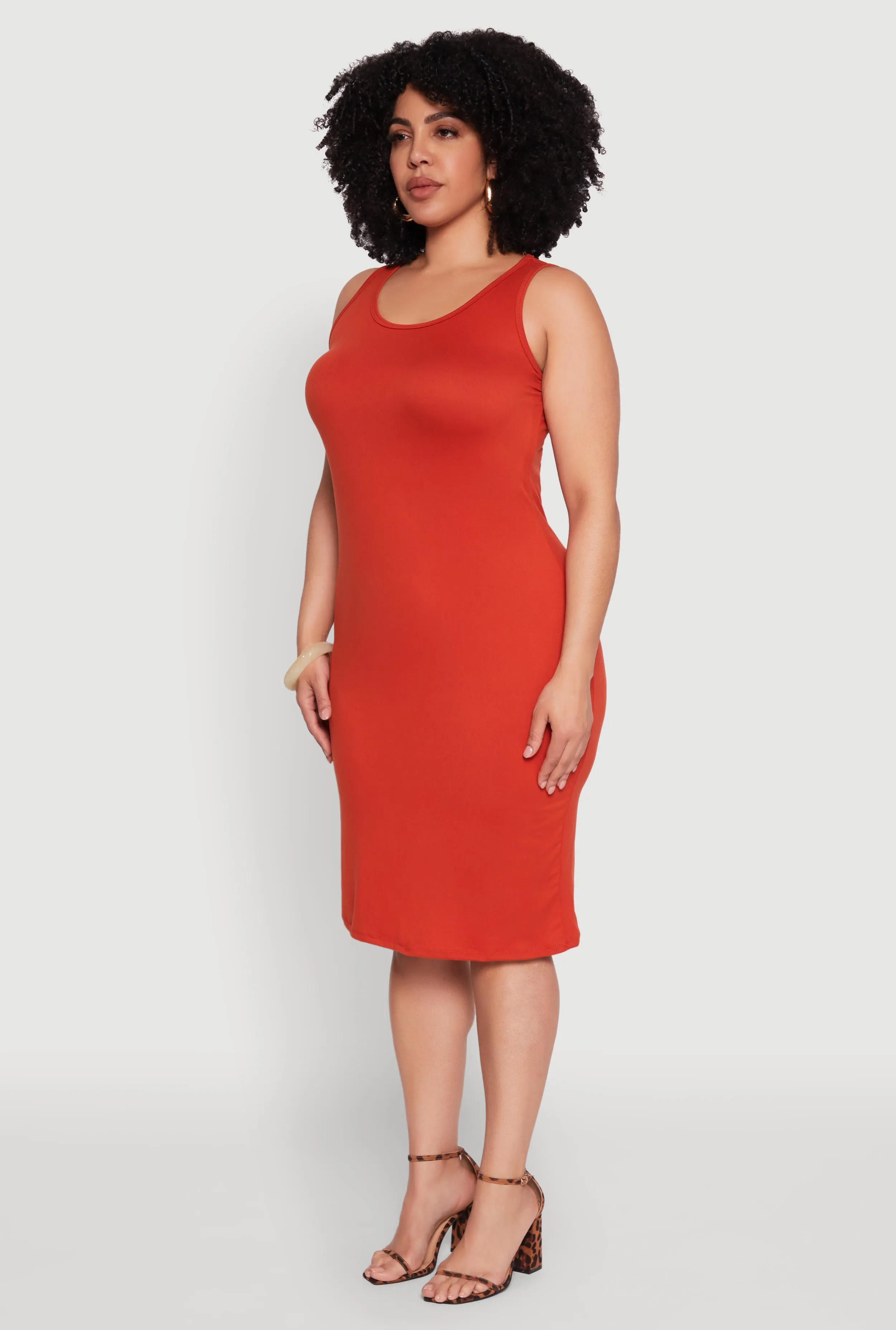 Plus Size Scoop Neck Midi Dress sold by Rainbow product image thumbnail 3