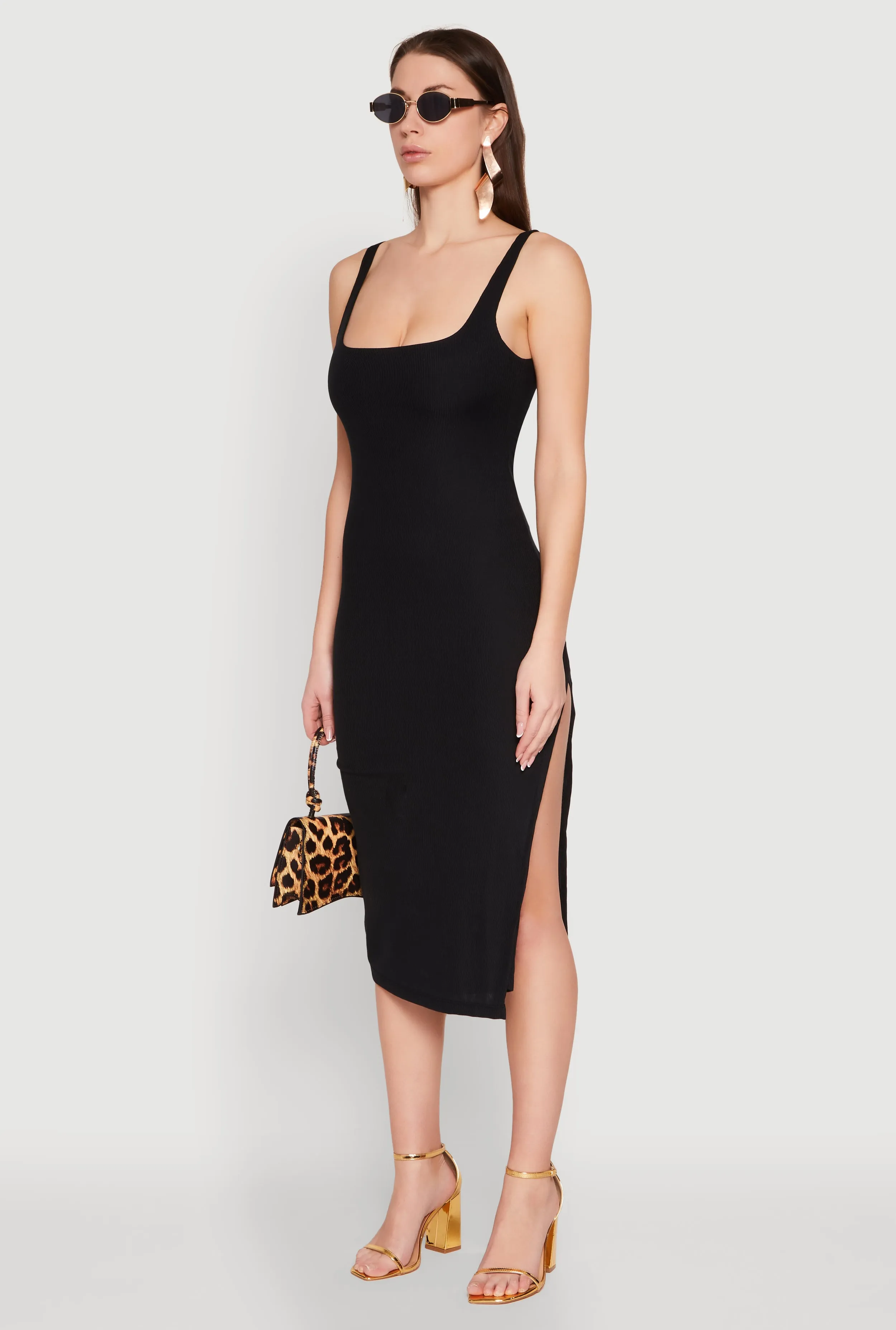 Square Neck Side Slit Tank Dress sold by Rainbow product image thumbnail 3