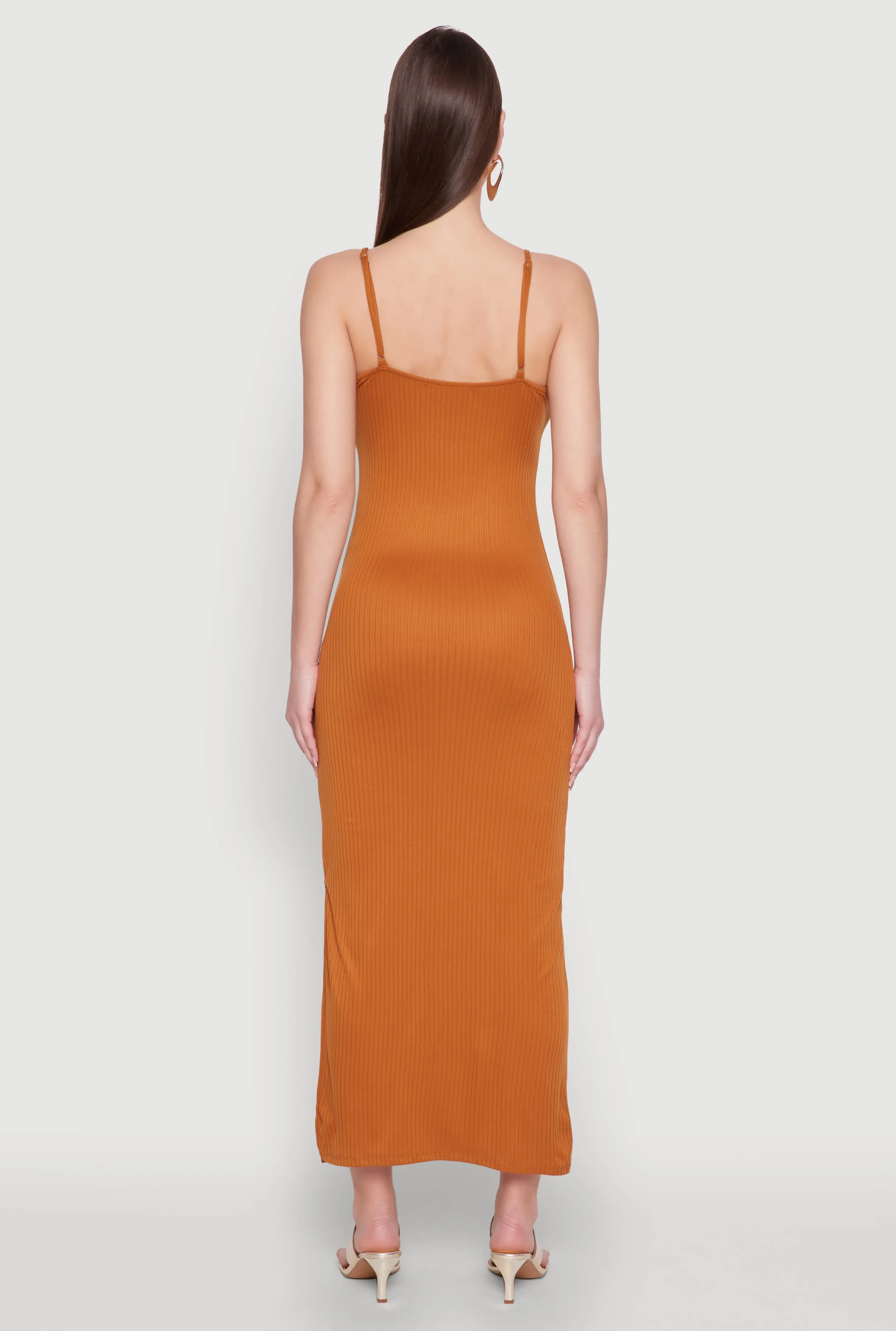 Side Slit V Neck Maxi Dress sold by Rainbow product image thumbnail 5
