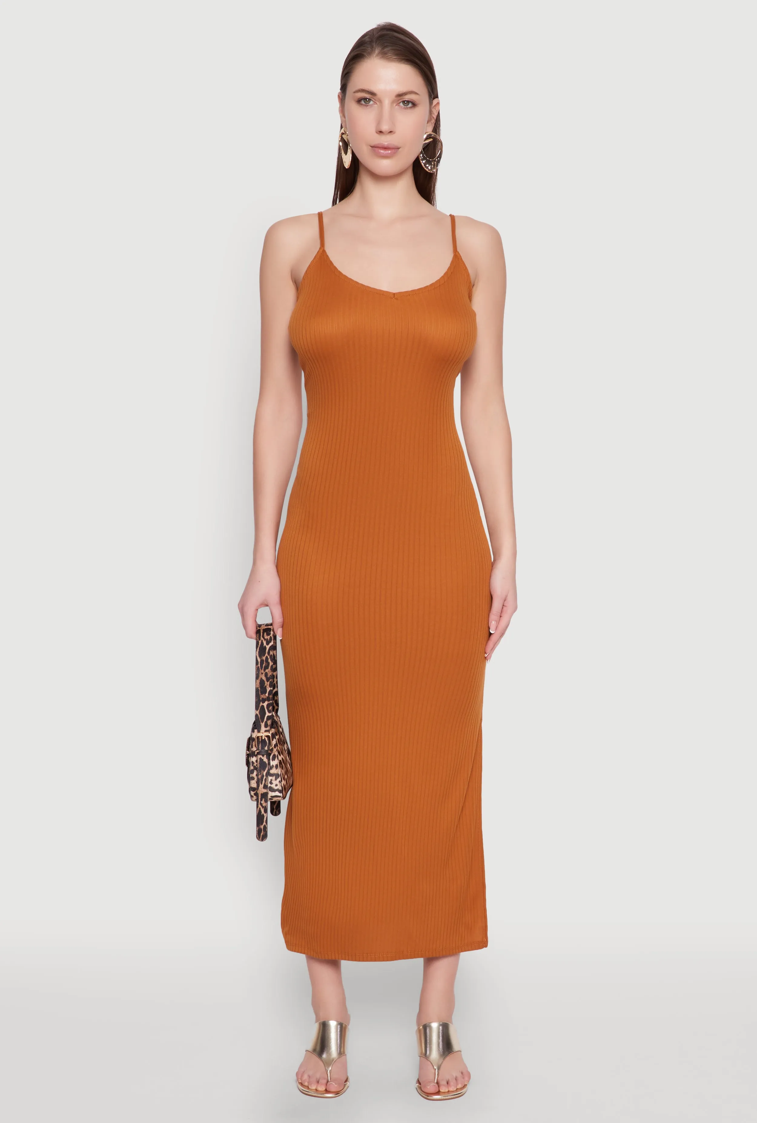 Side Slit V Neck Maxi Dress sold by Rainbow product image thumbnail 2