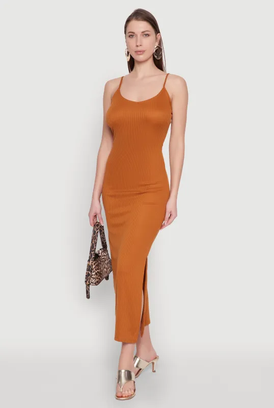 Side Slit V Neck Maxi Dress sold by Rainbow