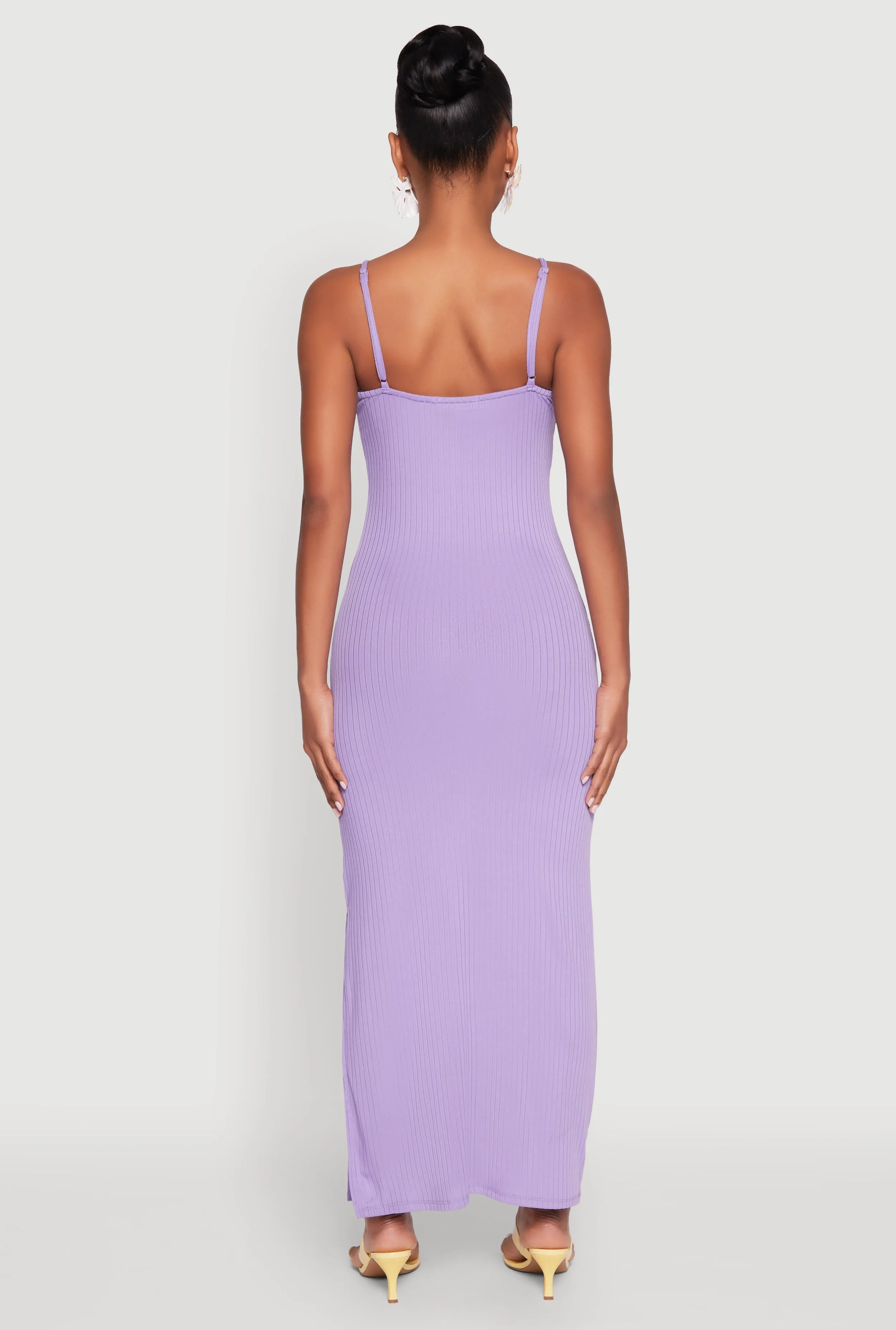 Side Slit V Neck Maxi Dress sold by Rainbow product image thumbnail 5