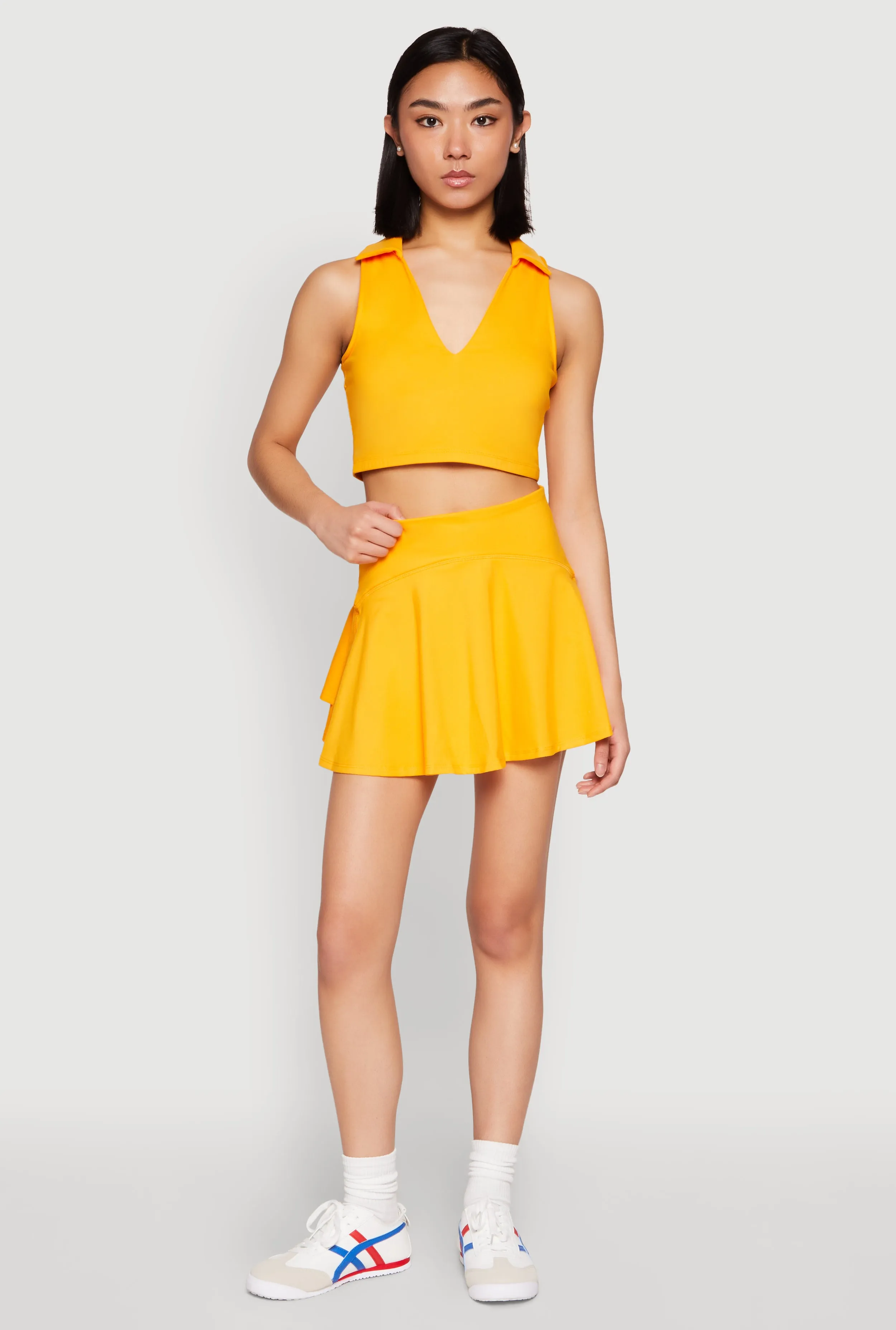 Tiered Back High Waist Skater Skort sold by Rainbow