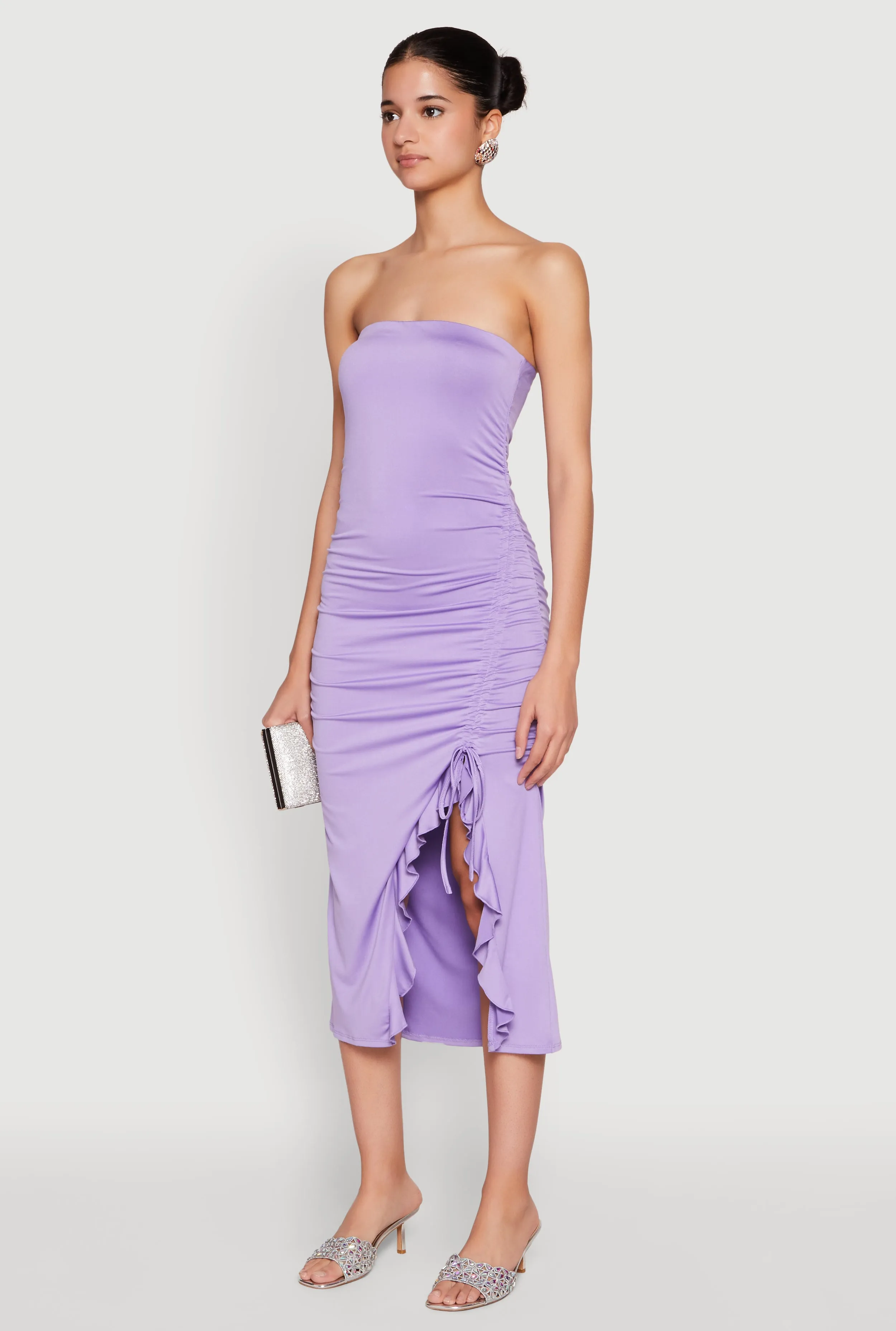 Side Ruched Midi Tube Dress sold by Rainbow product image thumbnail 3