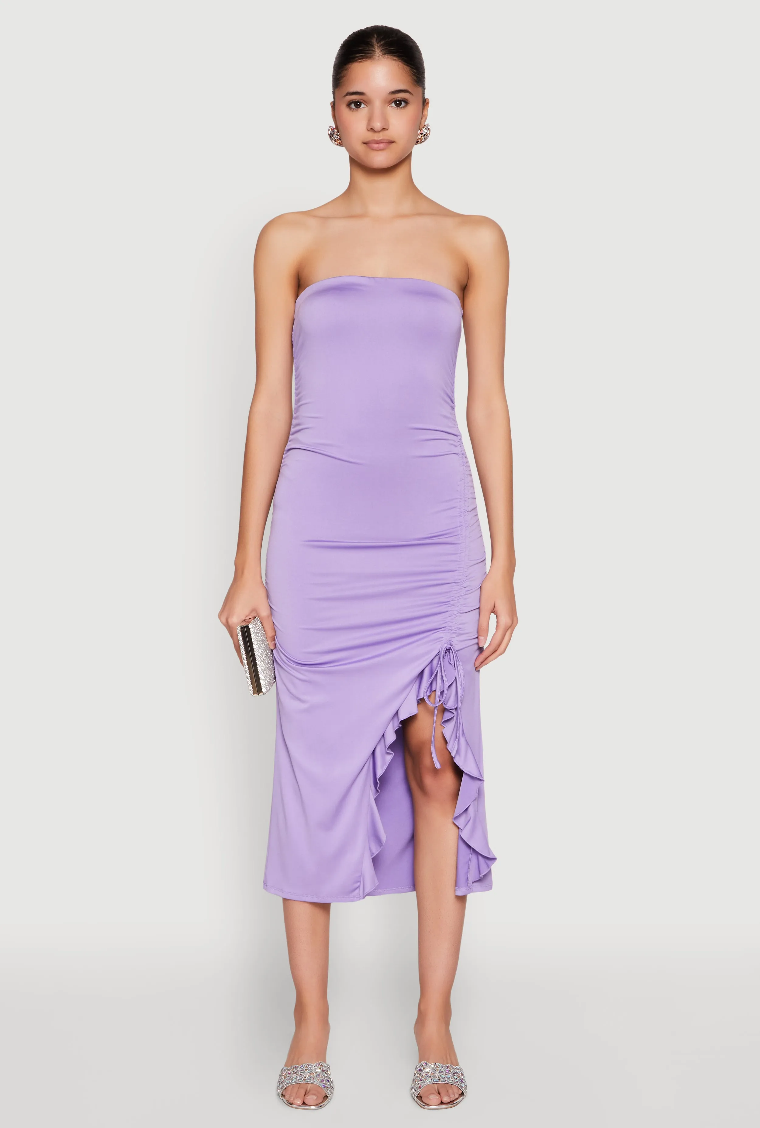 Side Ruched Midi Tube Dress sold by Rainbow