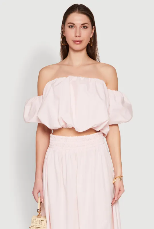 Haute Monde Off The Shoulder Puff Sleeve Top sold by Rainbow