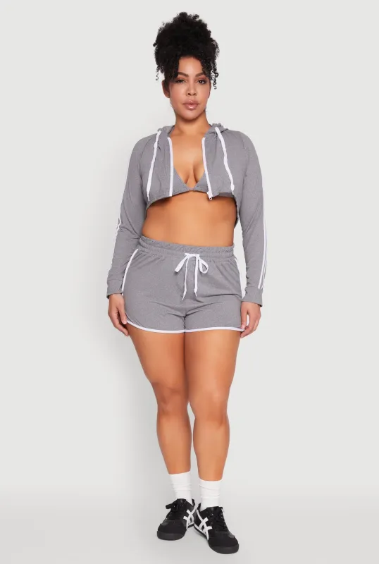 Plus Size Contrast Trim Dolphin Shorts sold by Rainbow