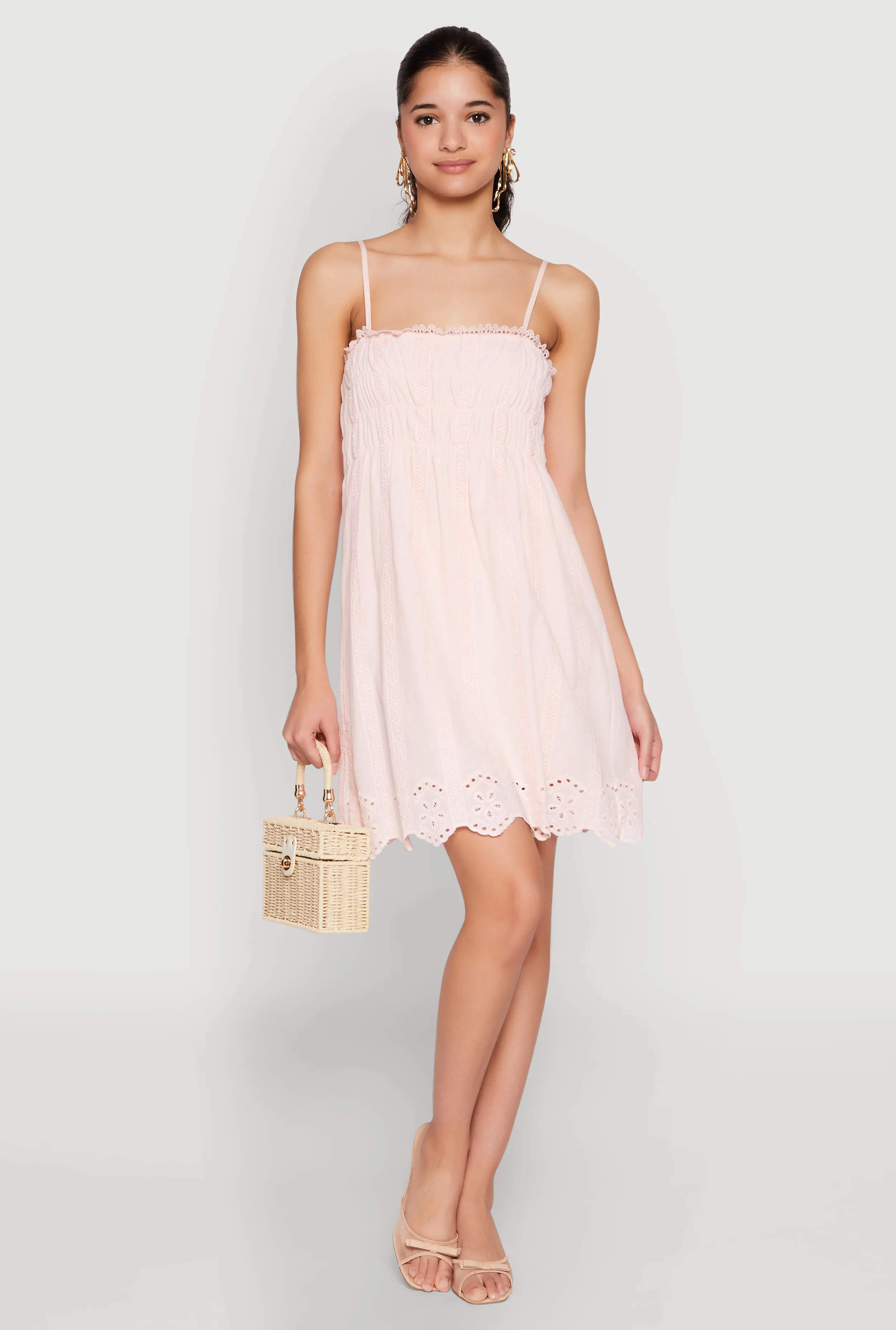 Haute Monde Floral Crochet Detail Mini Dress sold by Rainbow