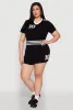 Plus Size Daisy 10 Graphic Varsity Stripe Shorts sold by Rainbow