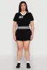 Plus Size Daisy 10 Graphic Varsity Stripe Shorts sold by Rainbow