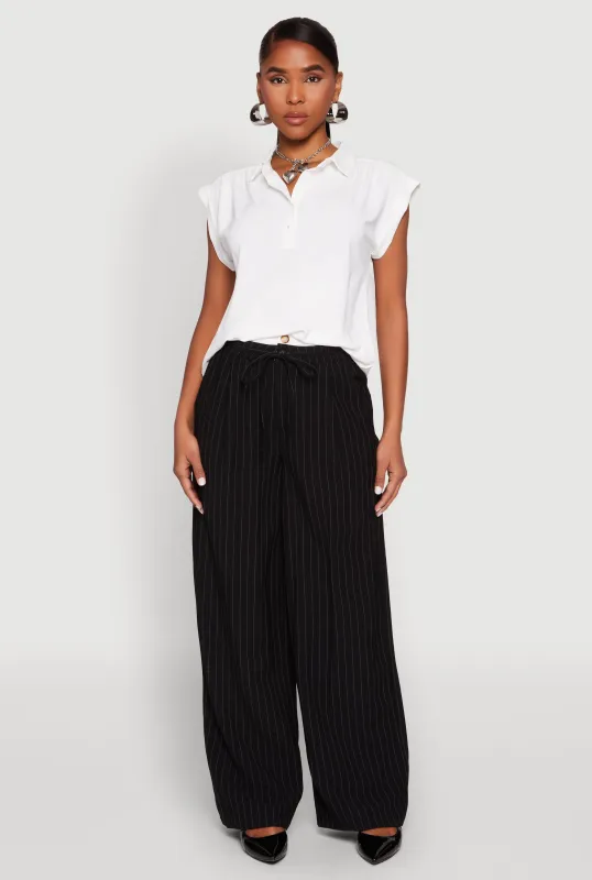 Cap Sleeve Button Front Shirt sold by Rainbow