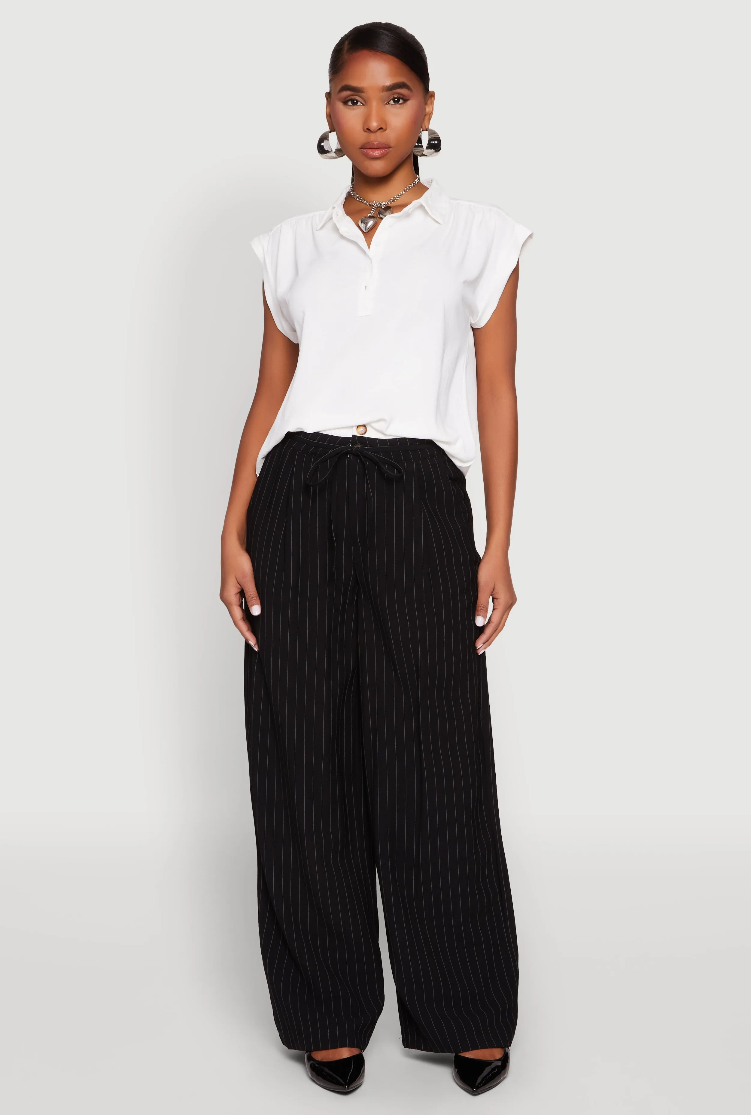 Cap Sleeve Button Front Shirt sold by Rainbow