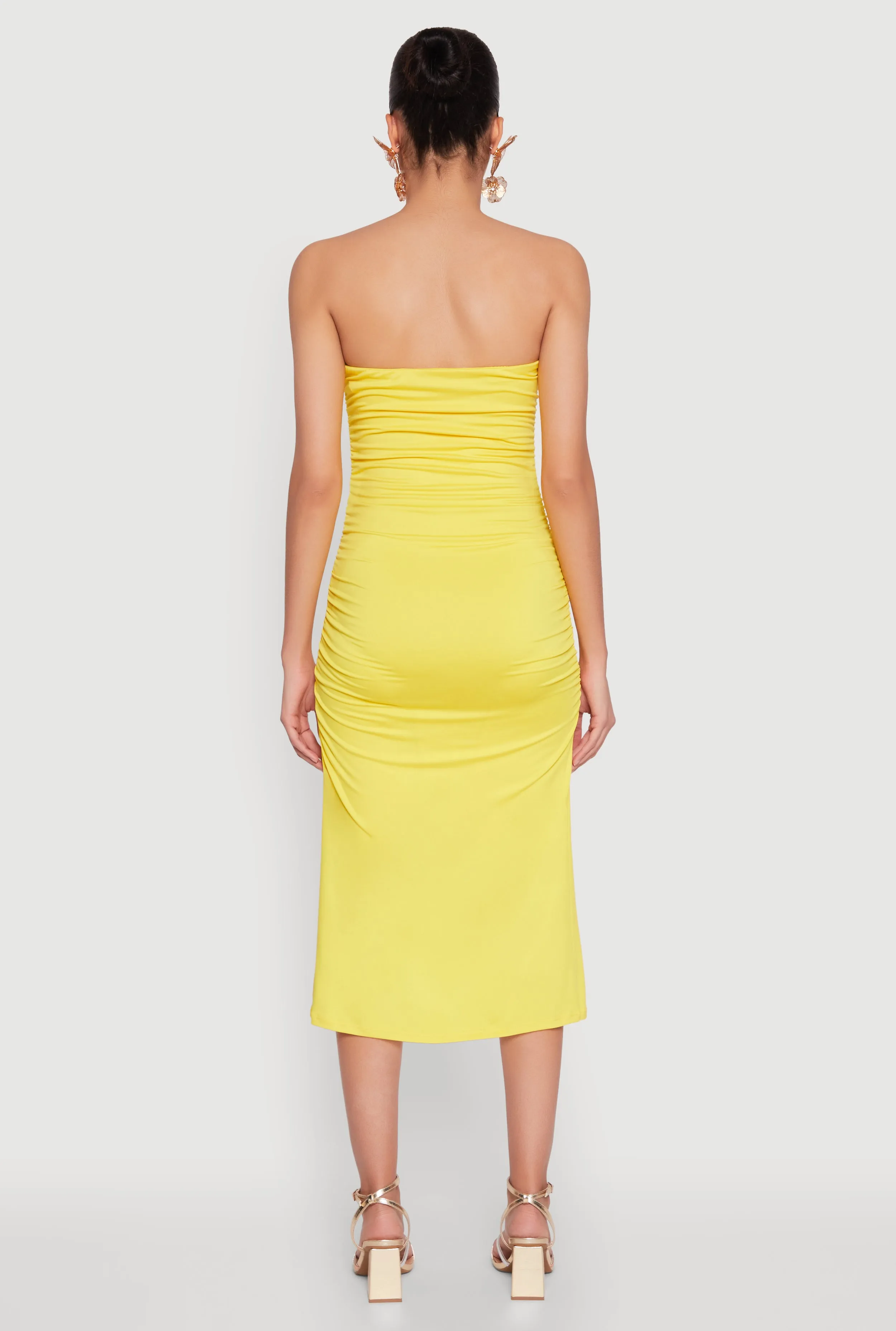 Side Ruched Midi Tube Dress sold by Rainbow product image thumbnail 5