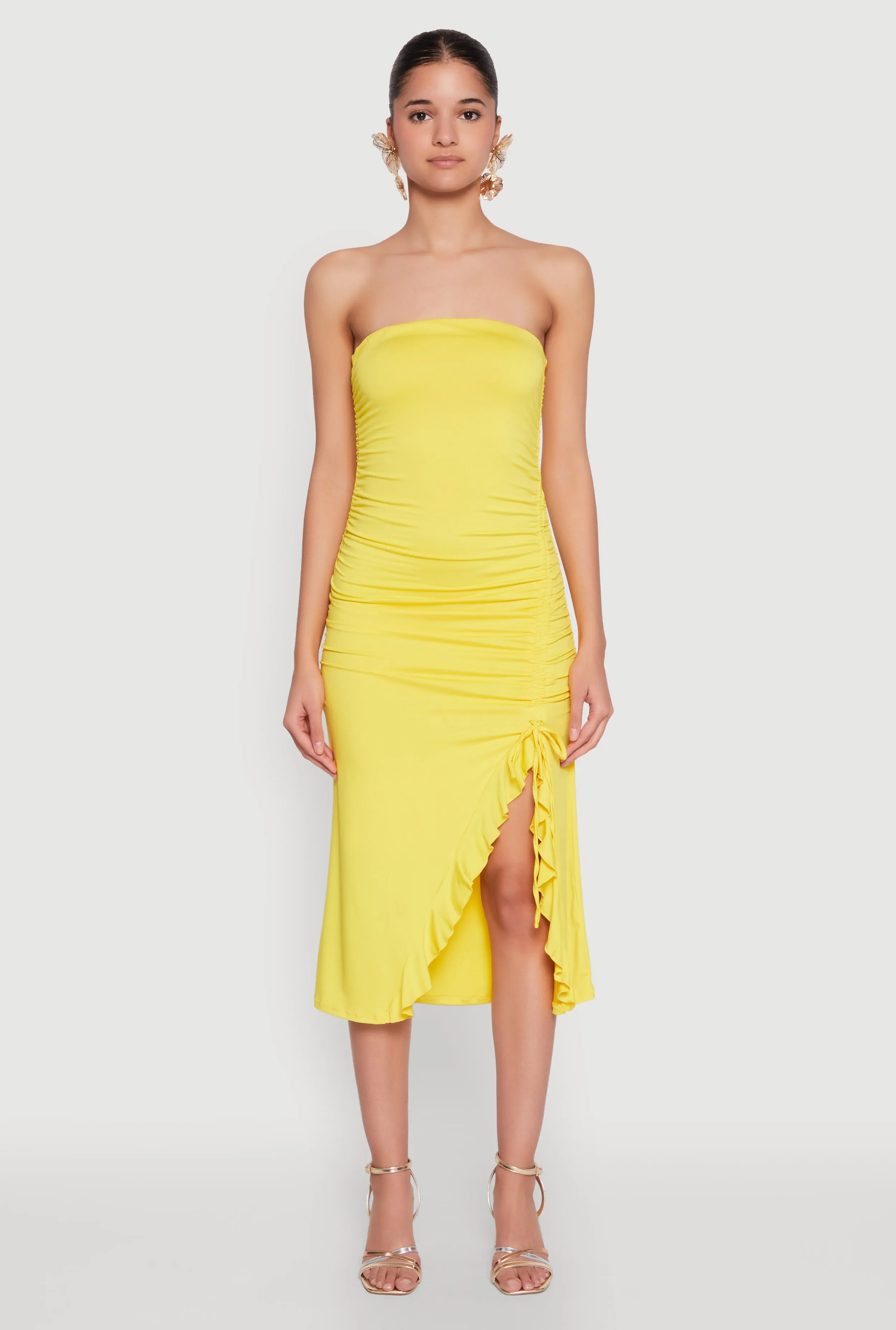 Side Ruched Midi Tube Dress sold by Rainbow product image thumbnail 2
