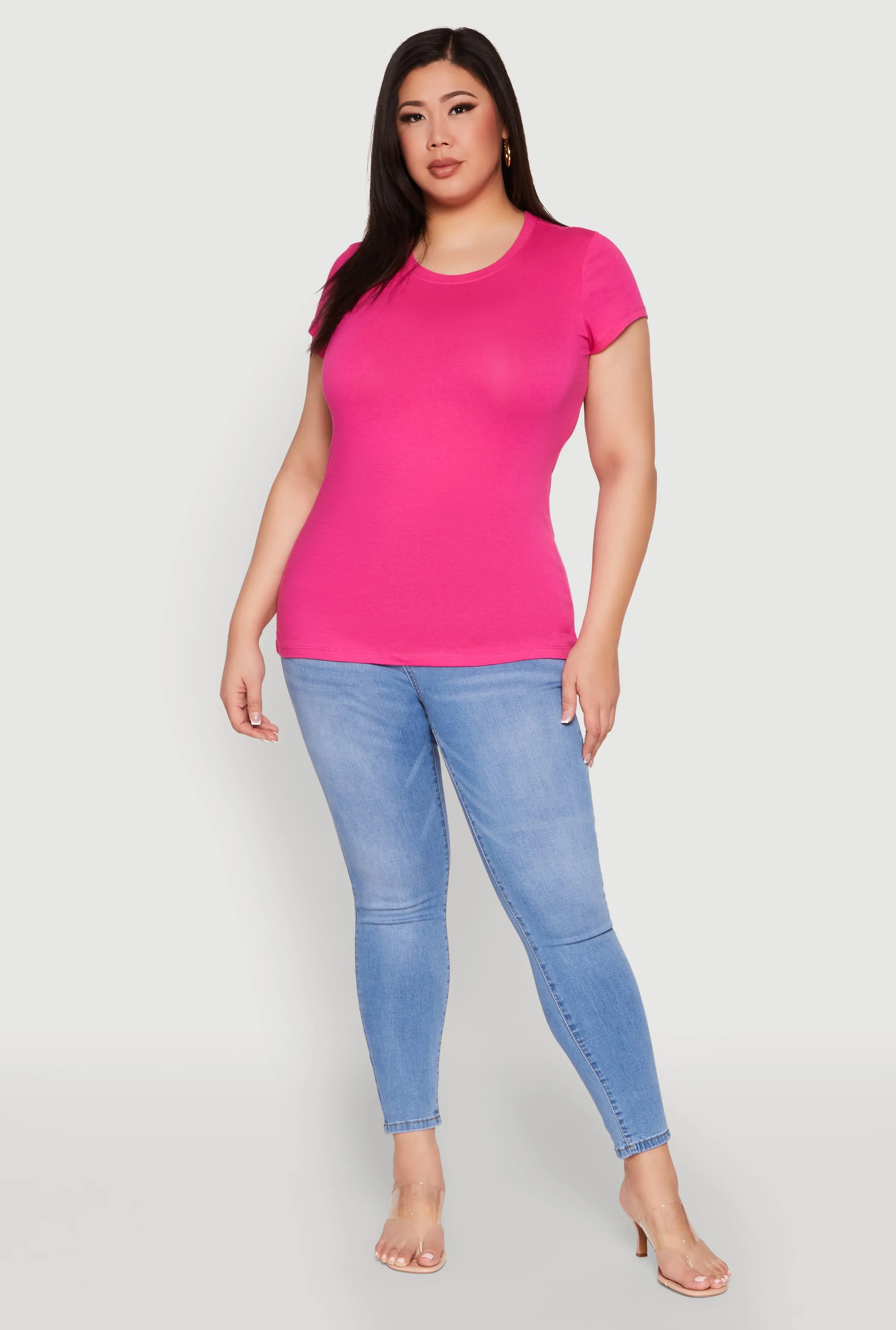 Plus Size Basic Crew Neck Tee sold by Rainbow product image thumbnail 3