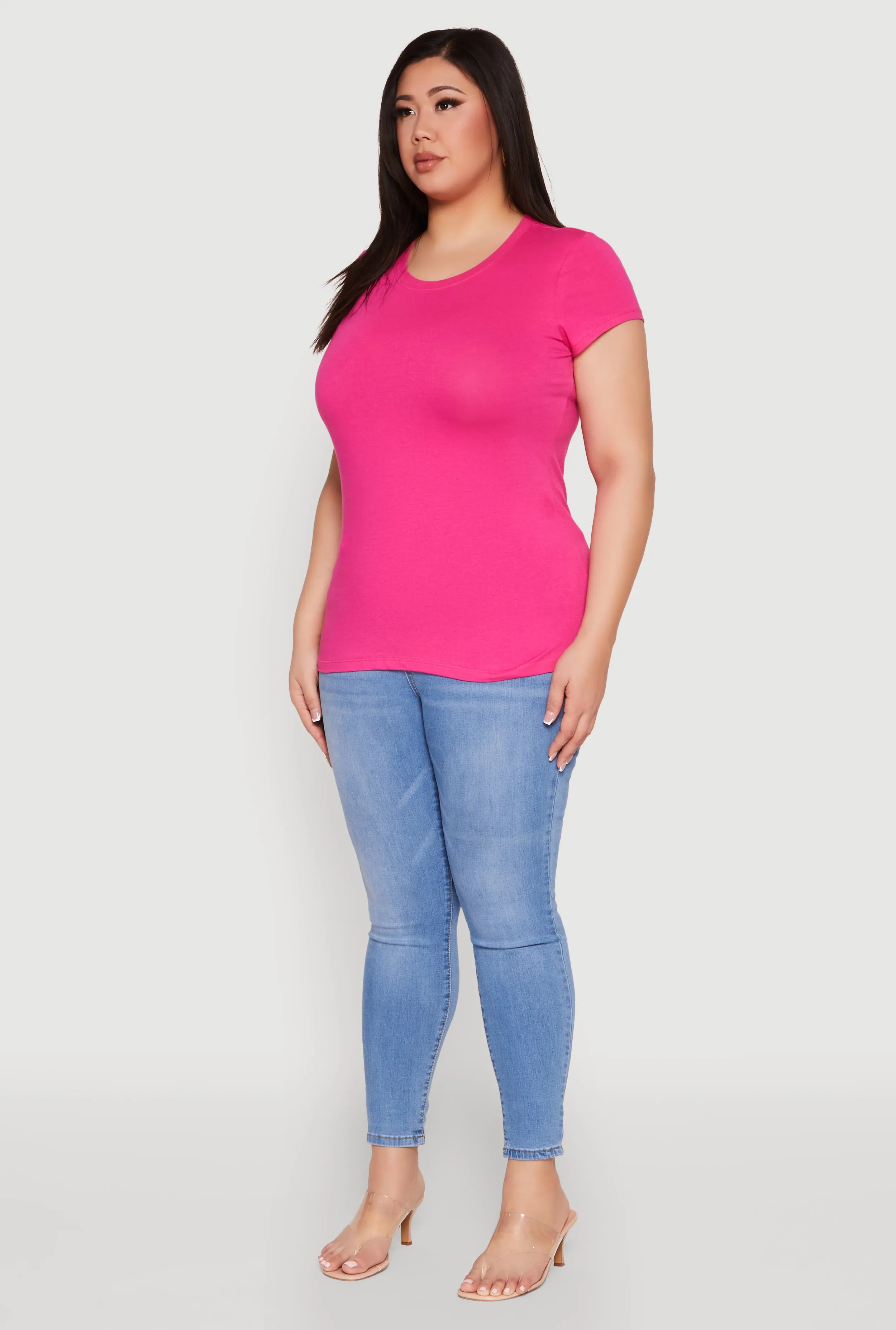 Plus Size Basic Crew Neck Tee sold by Rainbow product image thumbnail 5