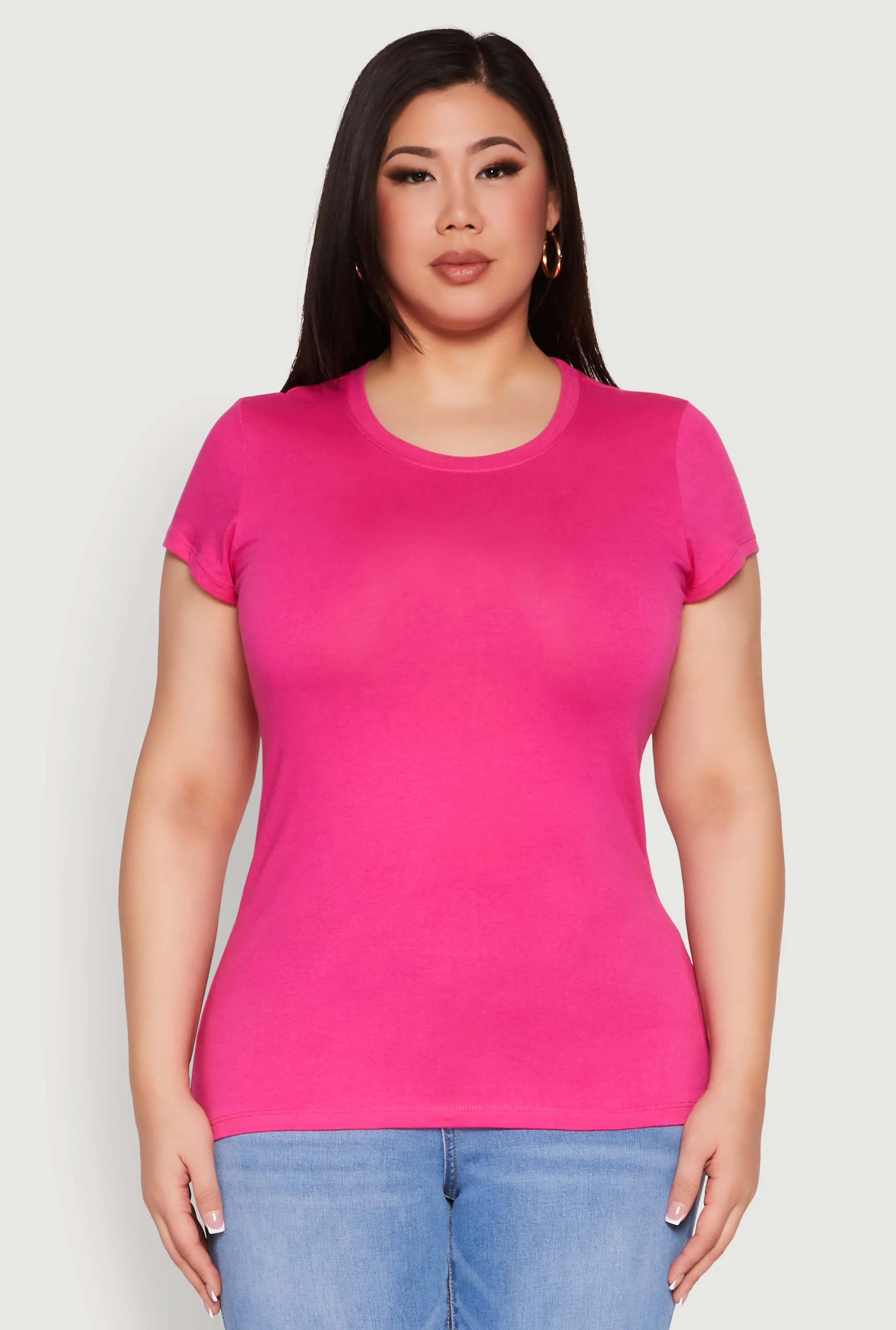 Plus Size Basic Crew Neck Tee sold by Rainbow product image thumbnail 2