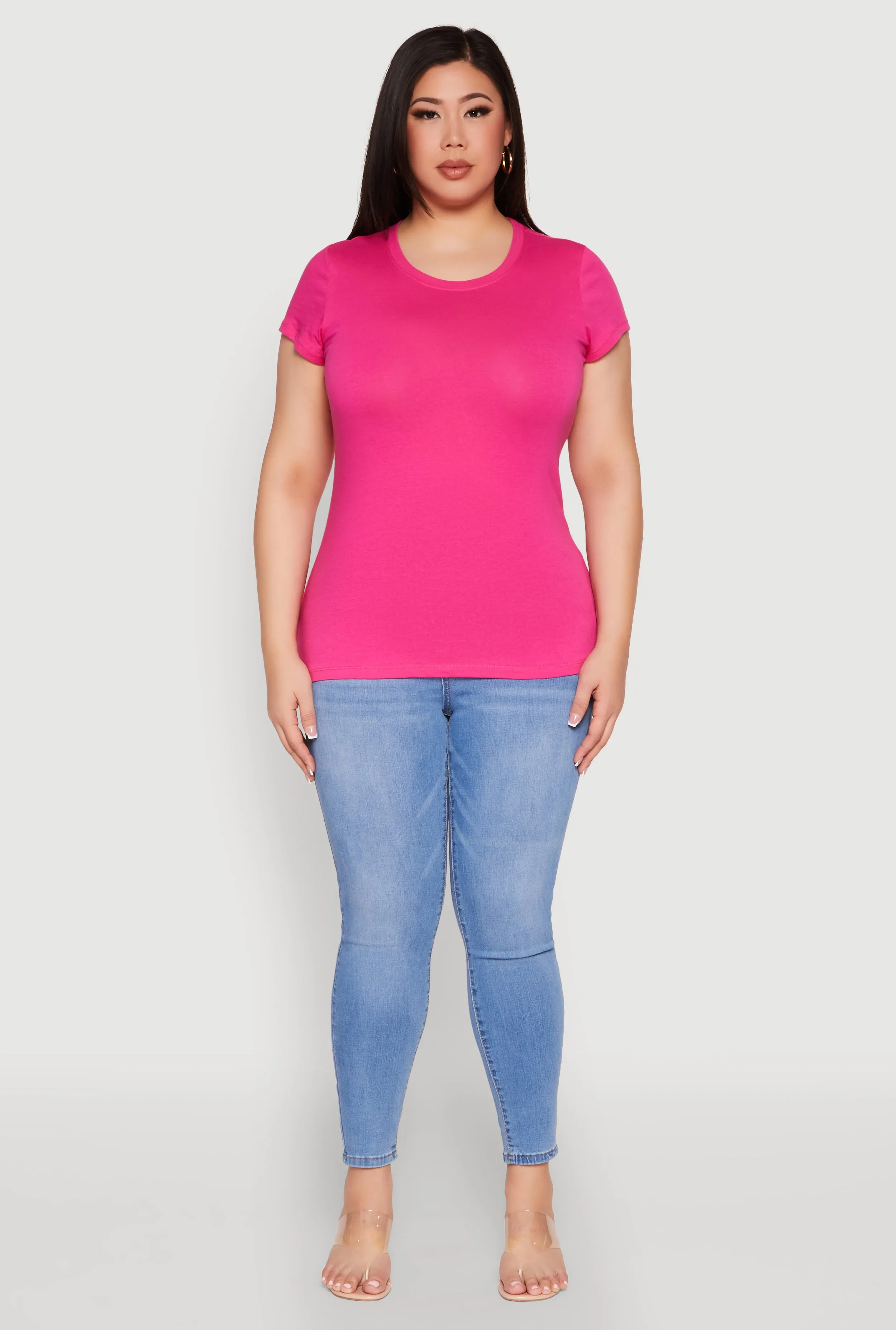 Plus Size Basic Crew Neck Tee sold by Rainbow