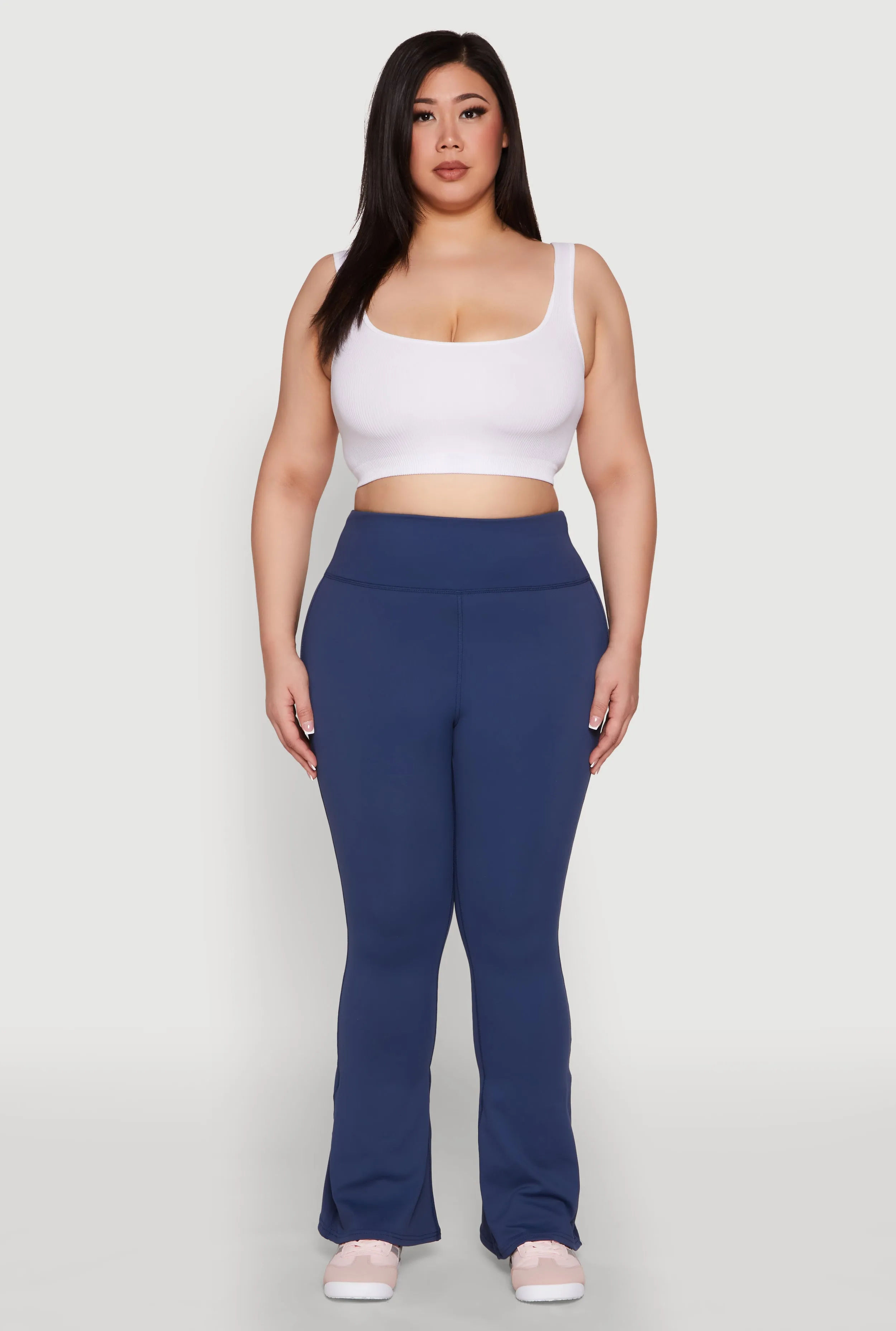 Plus Size Snatched High Waisted Flared Active Pants sold by Rainbow