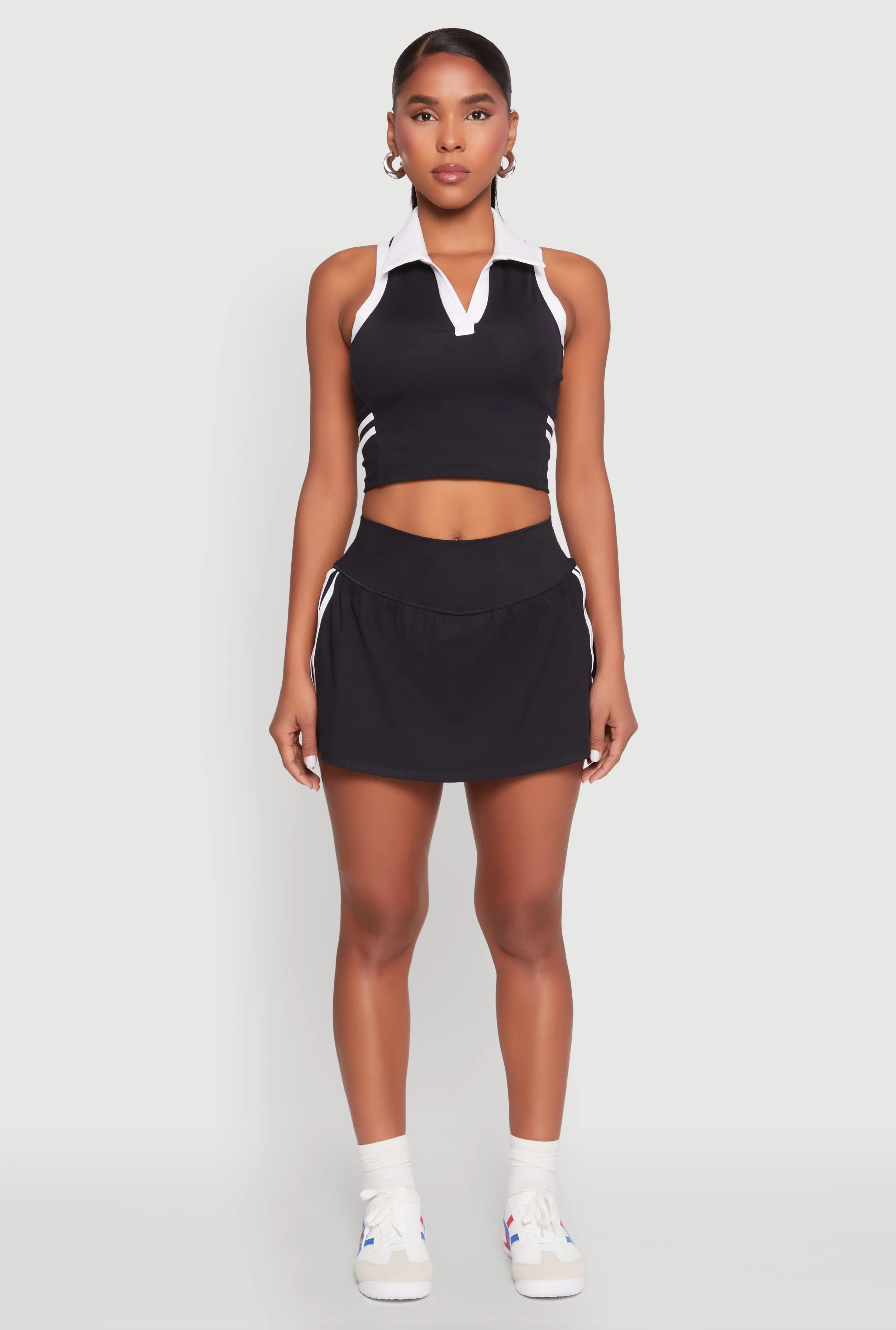 Varsity Stripe Sleeveless Cropped Polo Top sold by Rainbow product image thumbnail 2