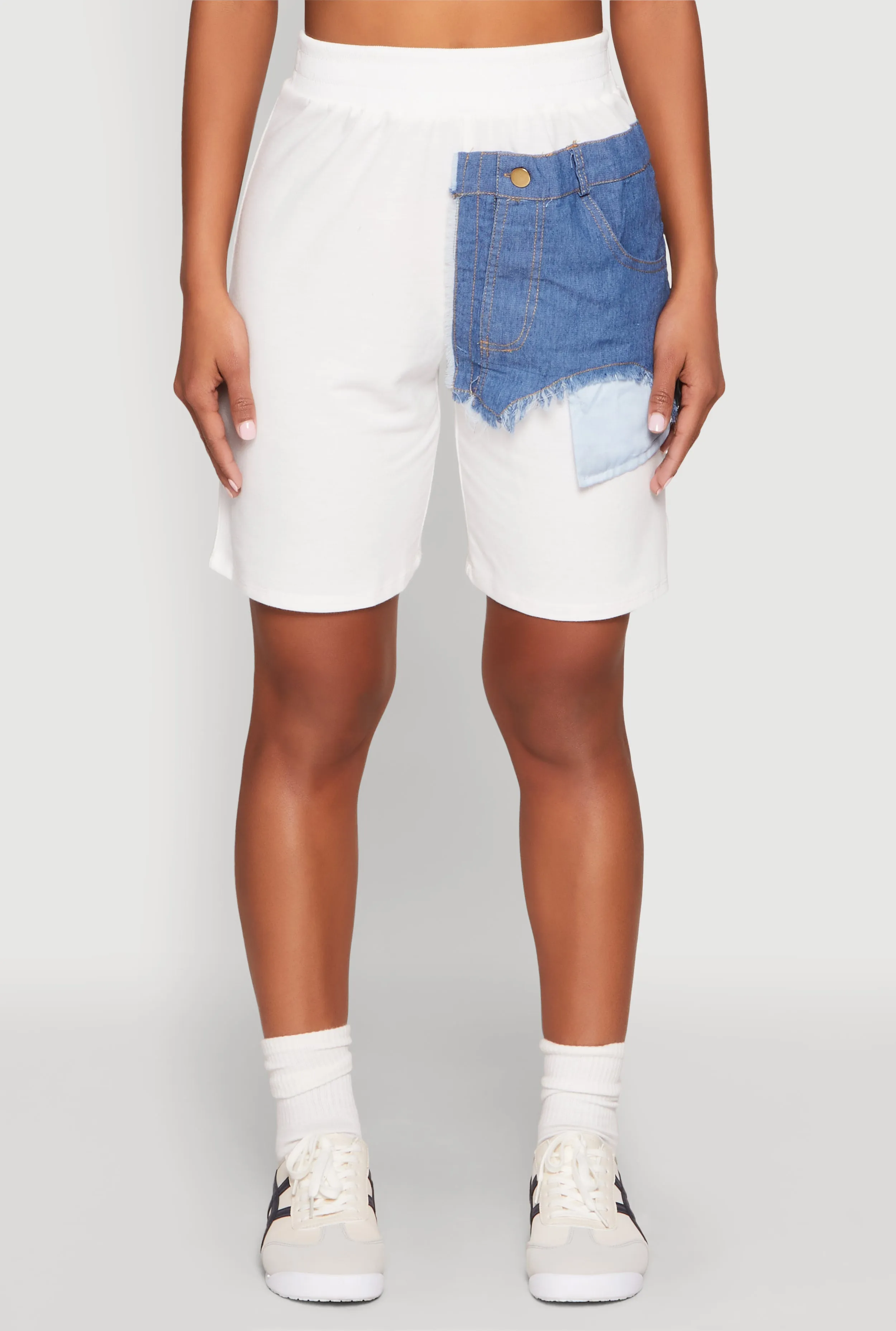 Denim Patch Pocket French Terry Shorts sold by Rainbow product image thumbnail 3