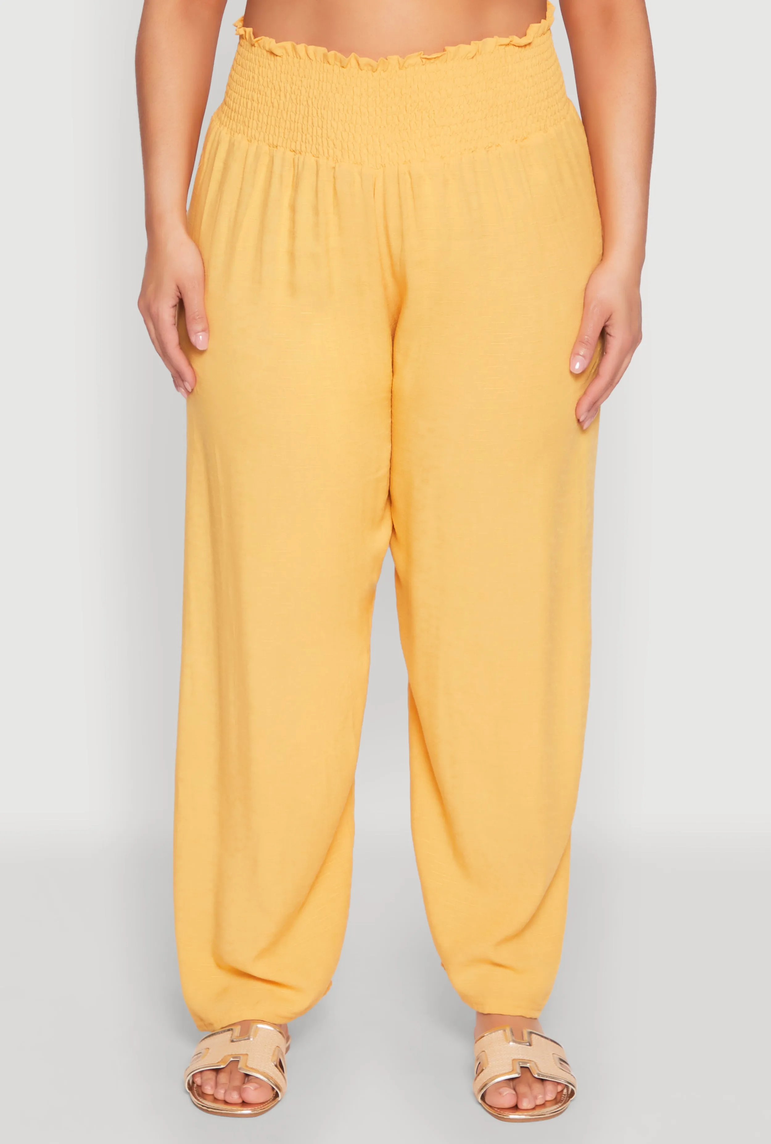 Plus Size Smocked High Waisted Pants sold by Rainbow product image thumbnail 5