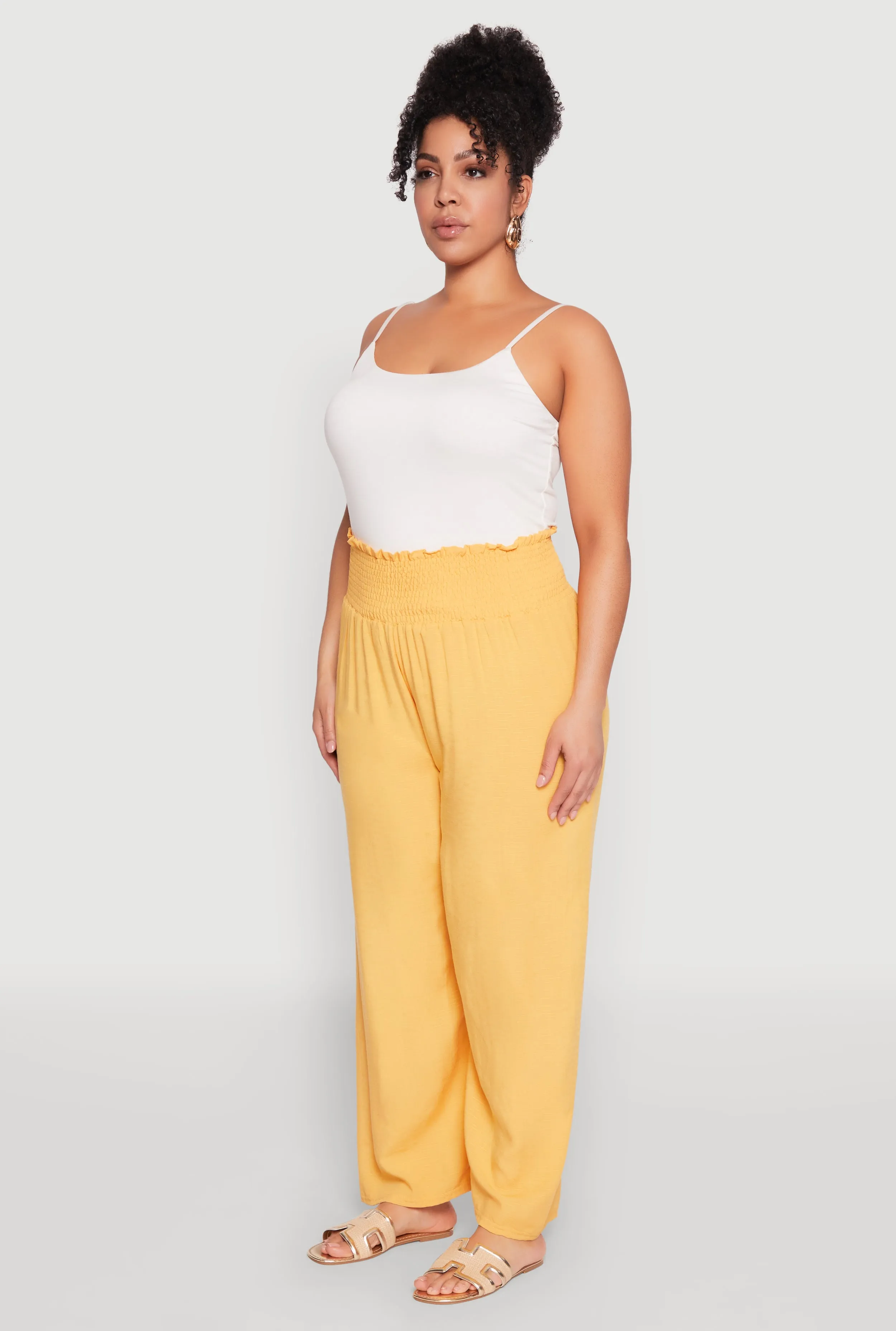 Plus Size Smocked High Waisted Pants sold by Rainbow product image thumbnail 3