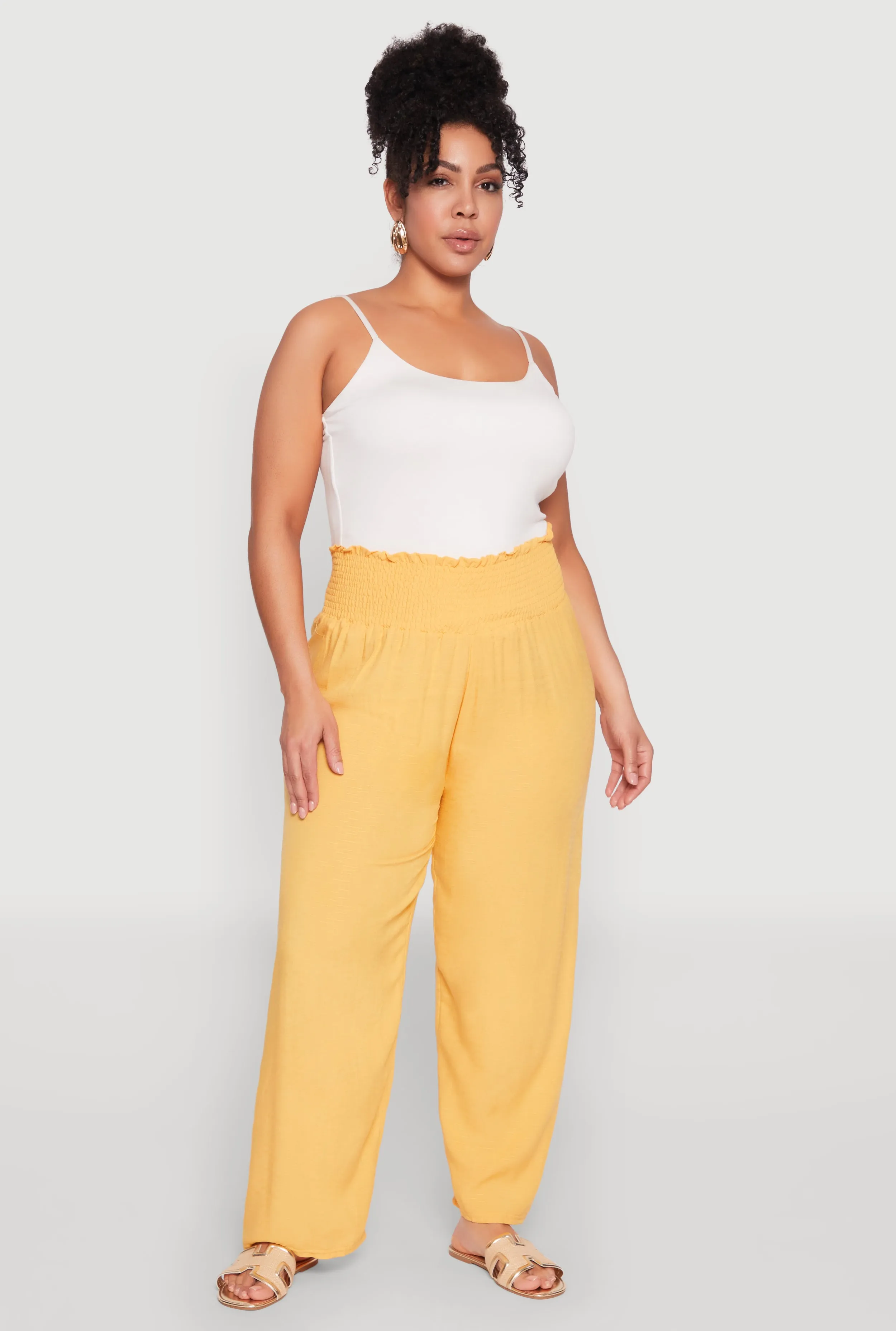 Plus Size Smocked High Waisted Pants sold by Rainbow product image thumbnail 2