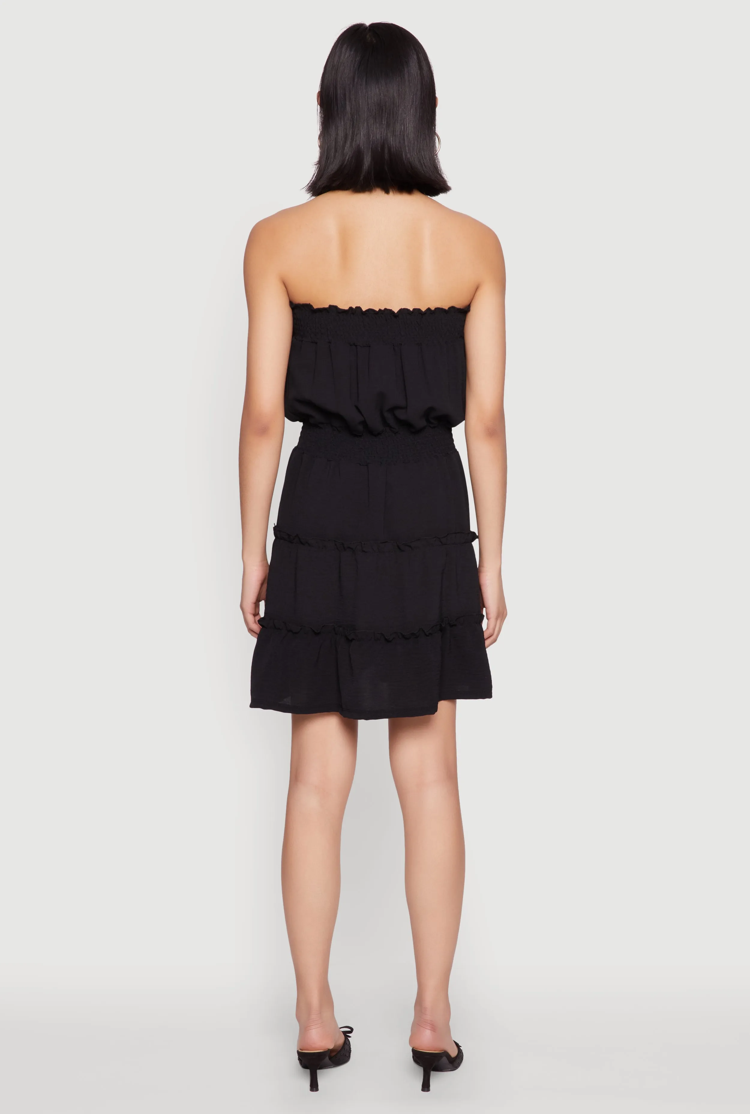 Strapless Smocked Tiered Mini Dress sold by Rainbow product image thumbnail 5